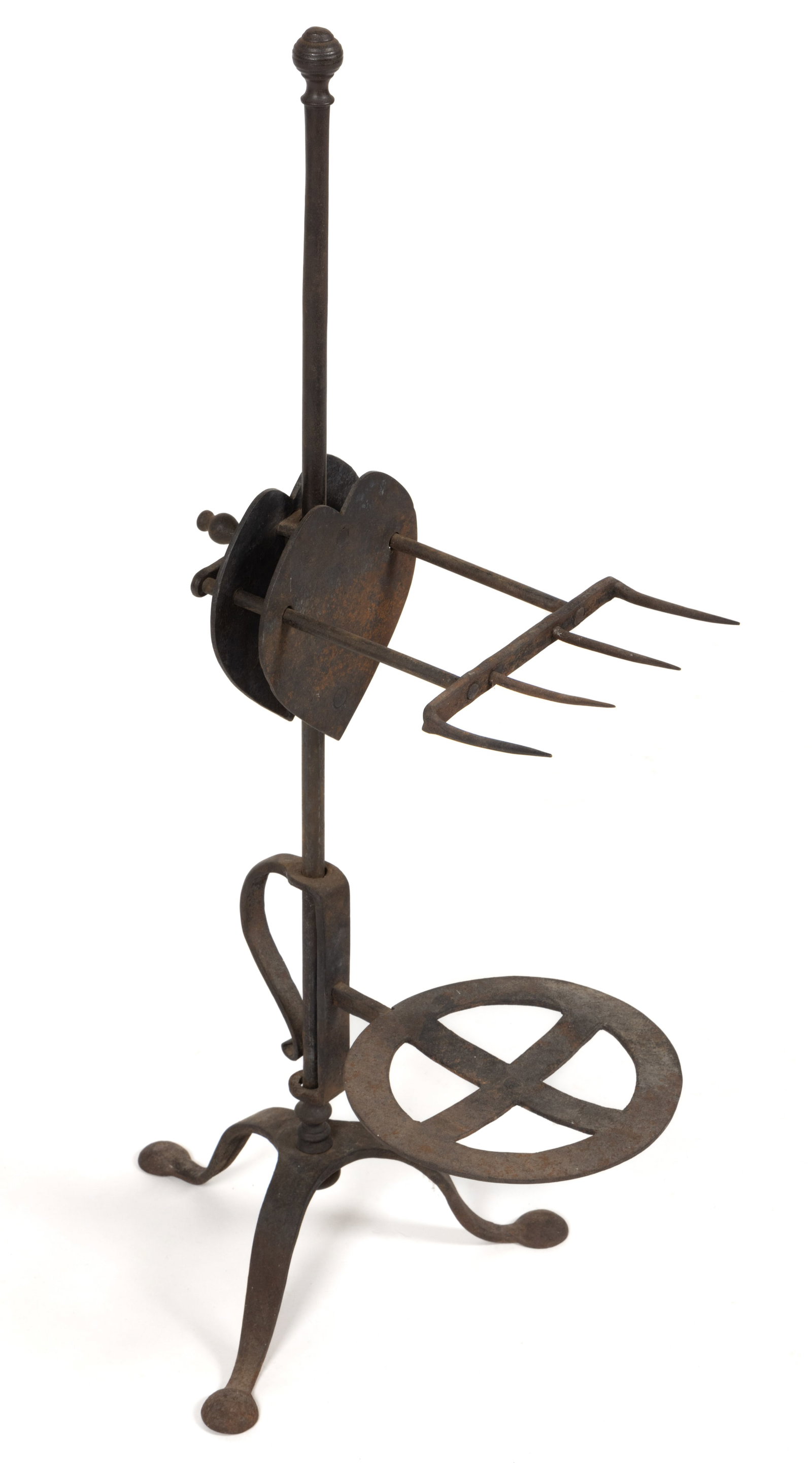WROUGHT-IRON HEARTH STANDING MEAT ROASTER / RACK (1 of 2)