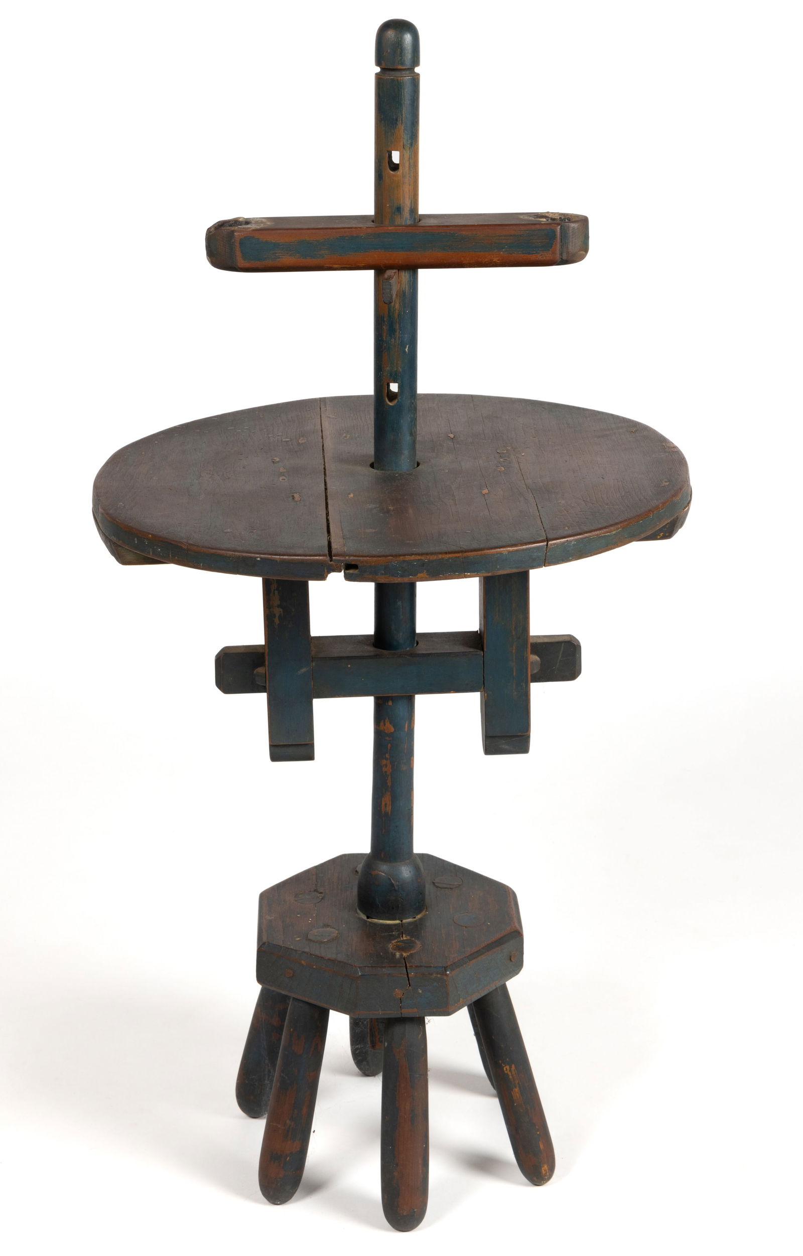 PAINTED WOODEN DOUBLE-ARM ADJUSTABLE CANDLE STAND (1 of 5)