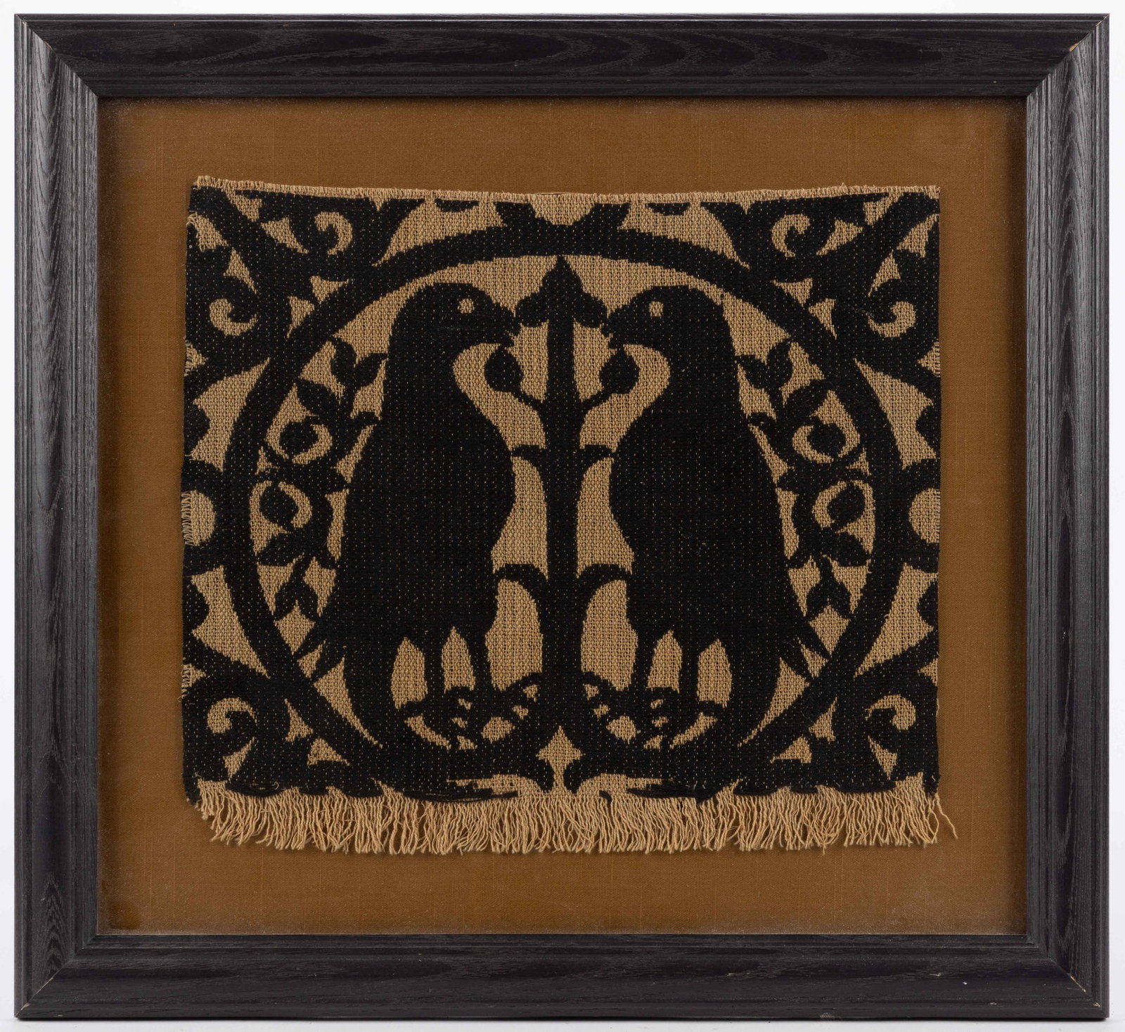 JACQUARD COVERLET FRAGMENT FEATURING BIRDS (1 of 2)