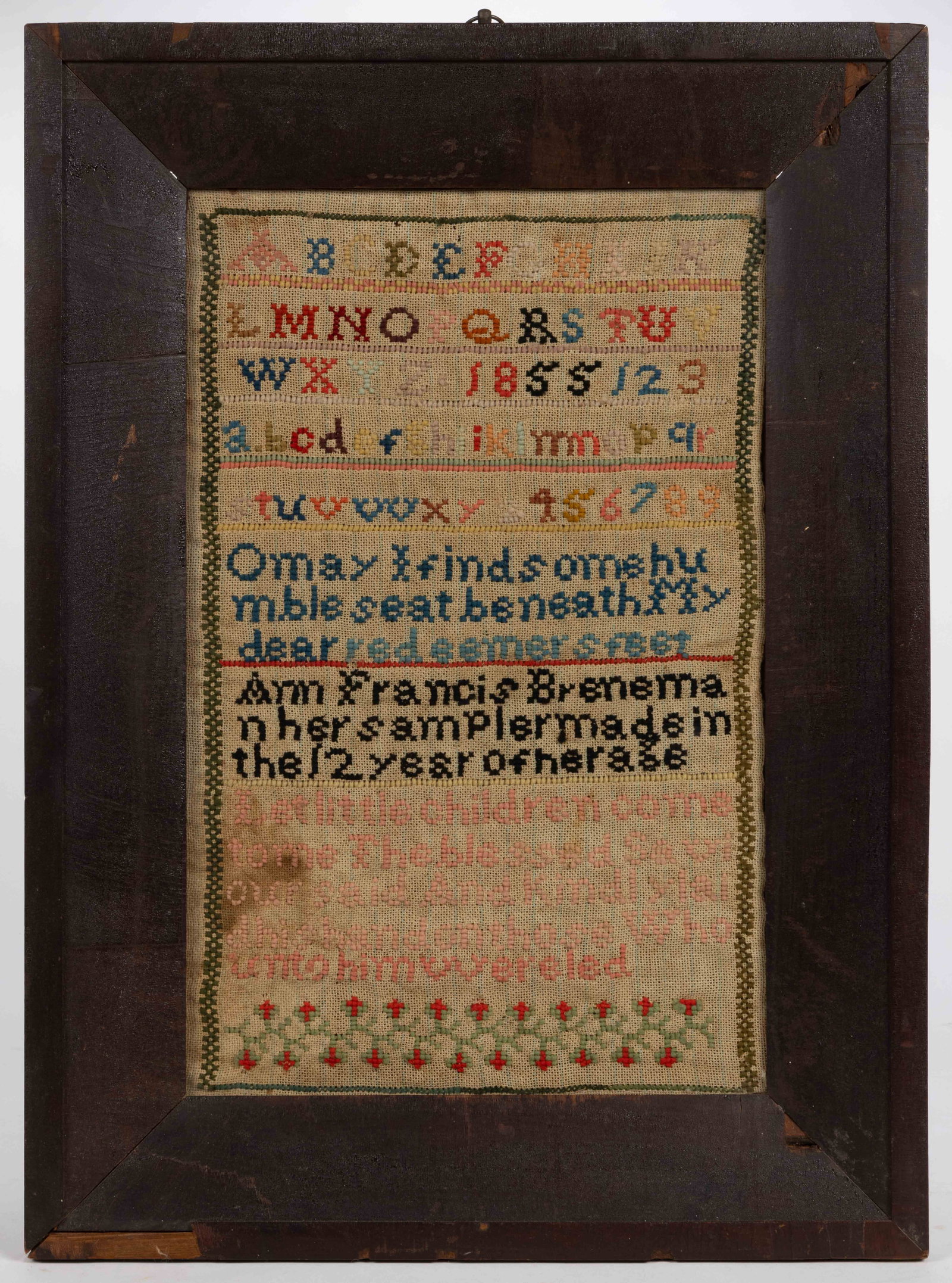 LANCASTER CO., PENNSYLVANIA NEEDLEWORK SAMPLER (1 of 2)