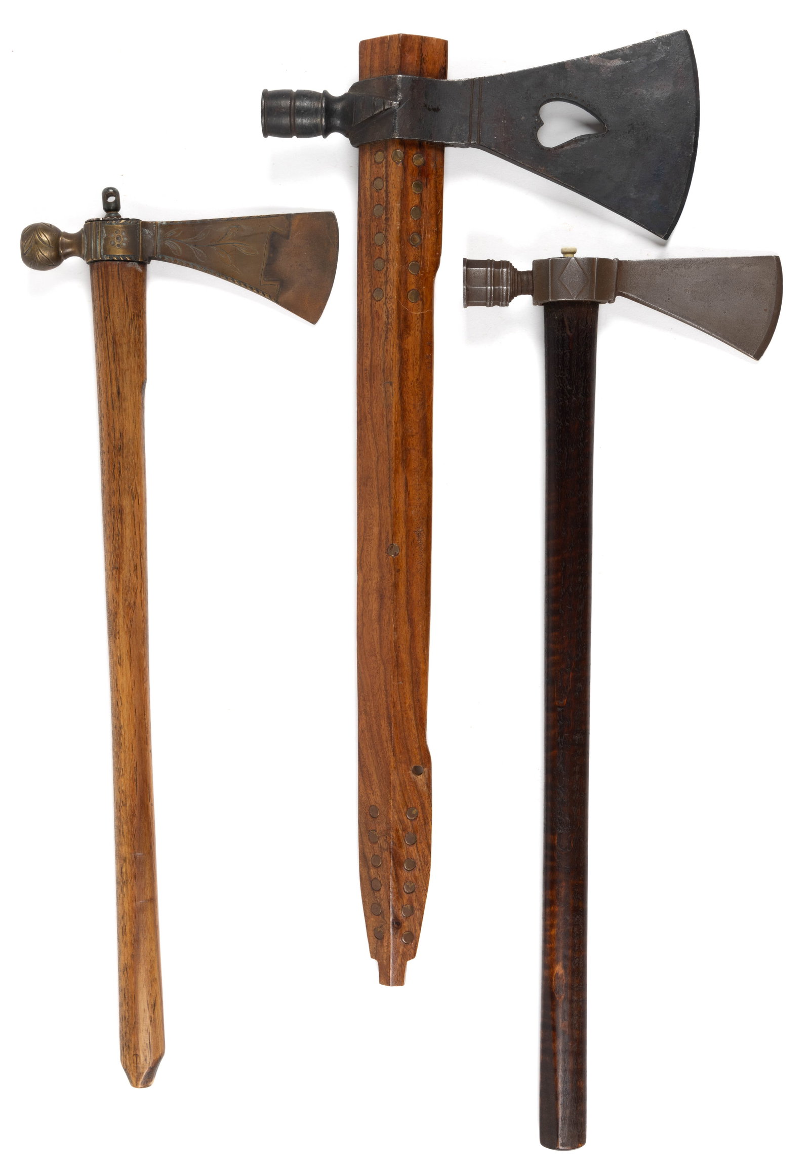 MODERN NATIVE AMERICAN-STYLE PIPE TOMAHAWKS, LOT OF THREE (1 of 4)