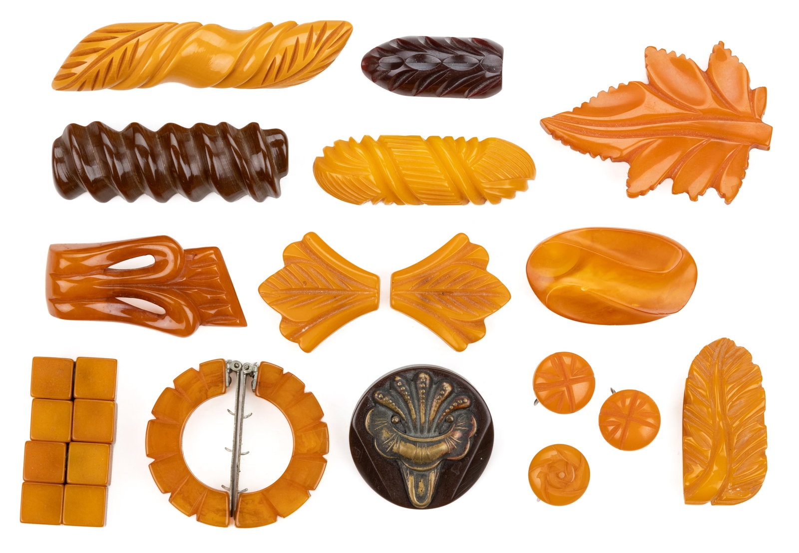 VINTAGE BAKELITE JEWELRY AND MAGNETS, LOT OF 24 (1 of 1)