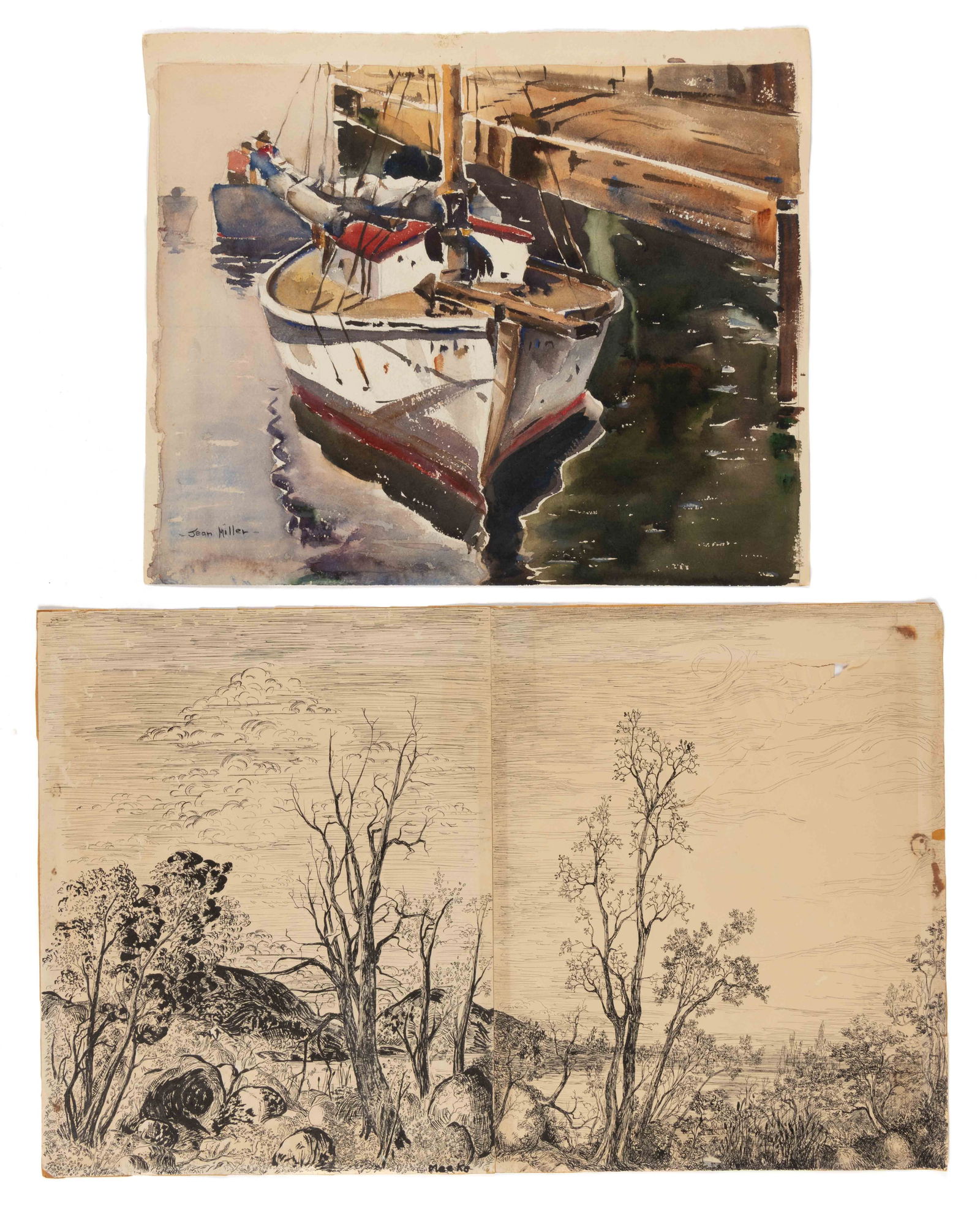 ASSORTED ARTWORKS ON PAPER, LOT OF TWO (1 of 5)