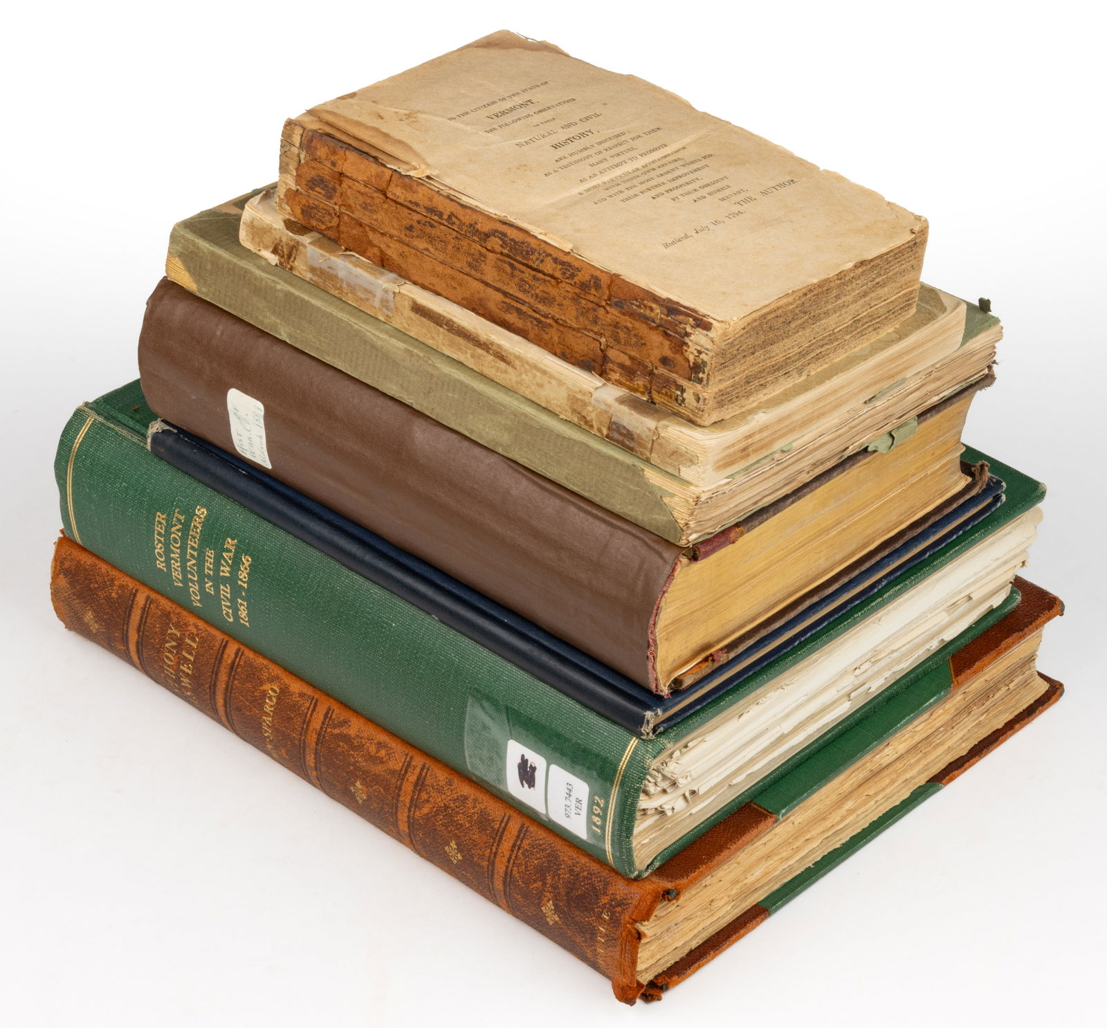 ANTIQUARIAN VERMONT HISTORICAL VOLUMES, LOT OF SEVEN (1 of 1)