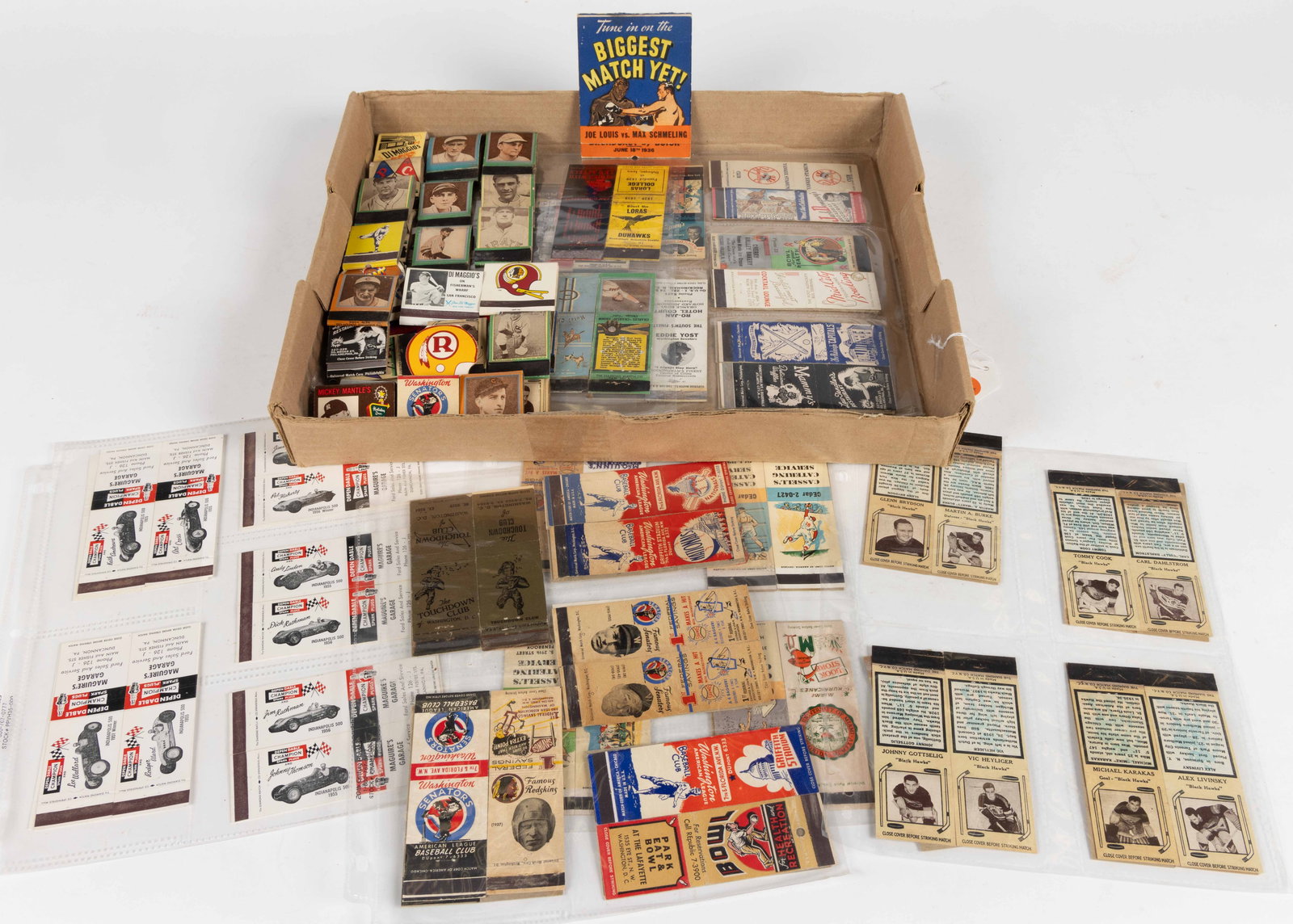 ASSORTED SPORTING MATCHBOOKS / MATCHCOVERS, UNCOUNTED LOT (1 of 1)