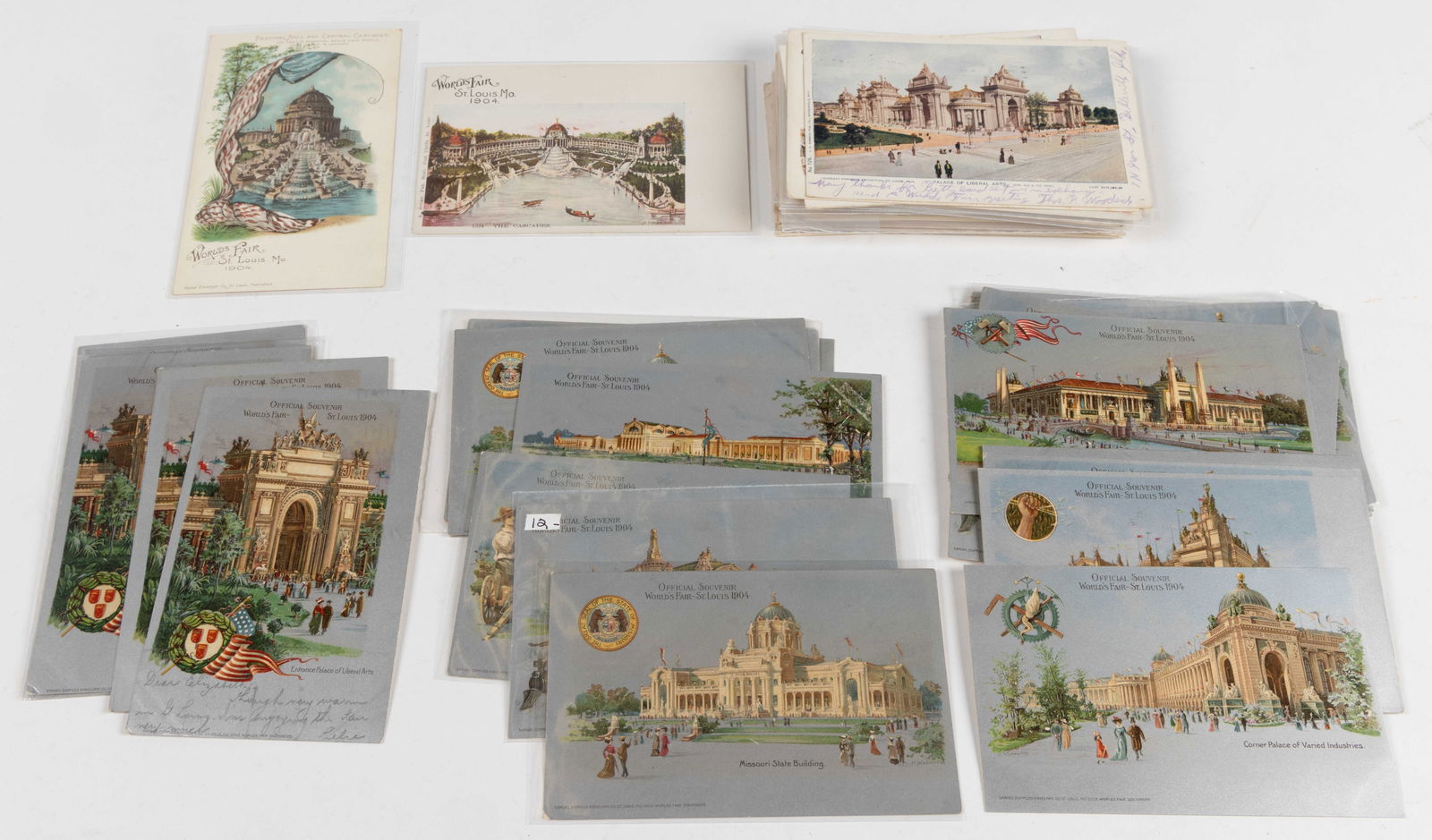 ST. LOUIS WORLD'S FAIR / LOUISIANA PURCHASE EXPOSITION SOUVENIR POST CARDS, LOT OF 65 +/- (1 of 1)