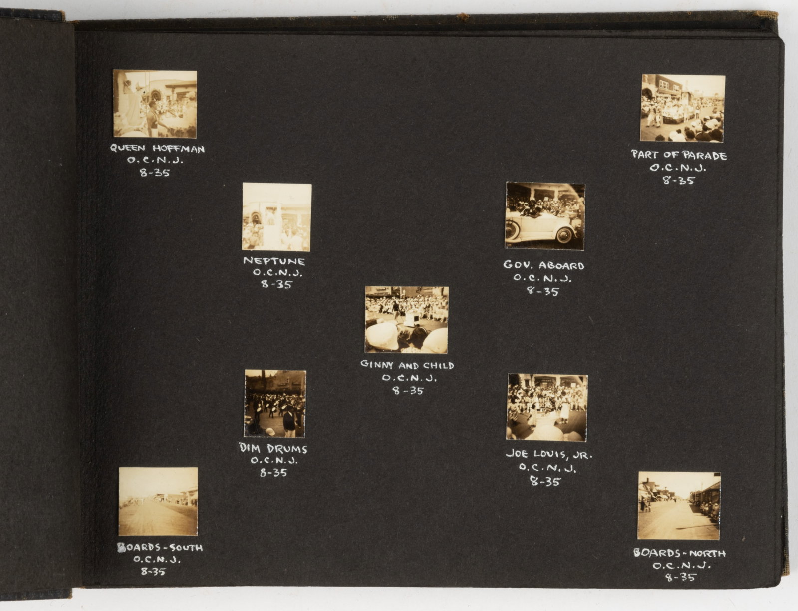 ULCA SUBMINIATURE CAMERA PHOTO ALBUM: ULCA SUBMINIATURE CAMERA PHOTO ALBUM, inscribed title page An Album of ULCA - Ultra Camera Shots, Clicked and Collected by George N. Lucas, 223 West Springensbury Avenue, York, Pennsylvania,