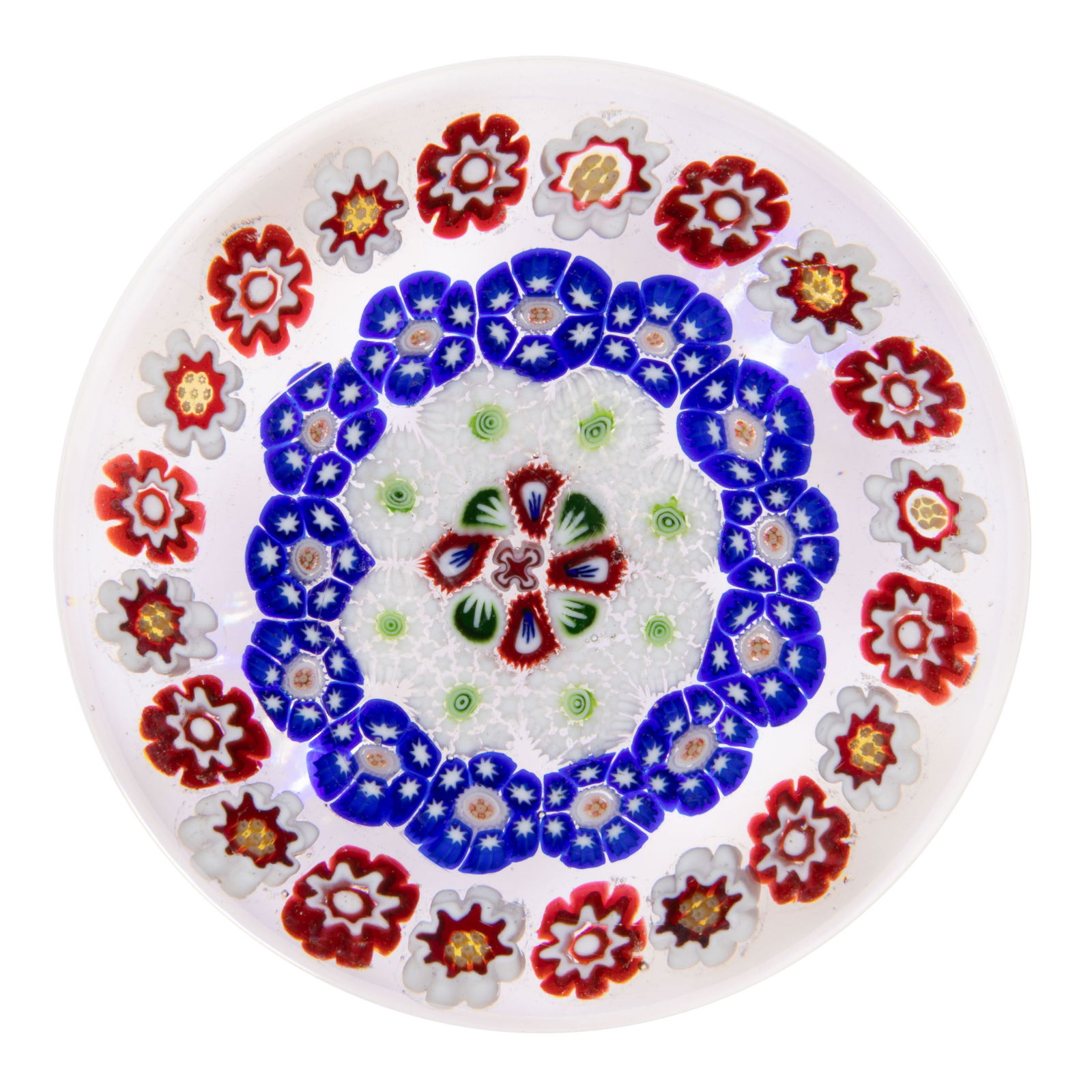 ANTIQUE BACCARAT CONCENTRIC MILLEFIORI ART GLASS PAPERWEIGHT (1 of 2)