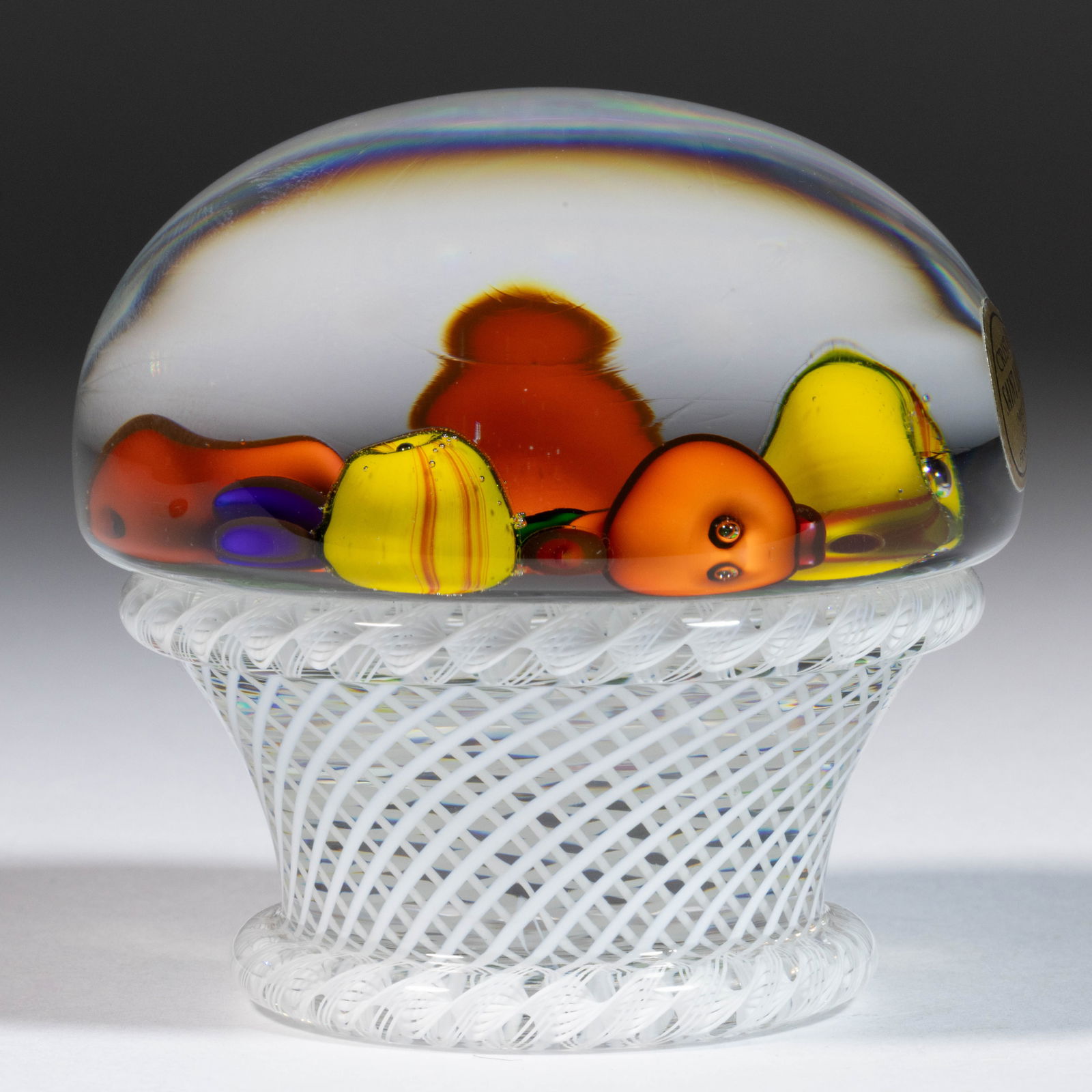 VINTAGE SAINT-LOUIS CORBEILLE DE FRUITS LAMPWORK ART GLASS PIEDOUCHE PAPERWEIGHT (1 of 2)