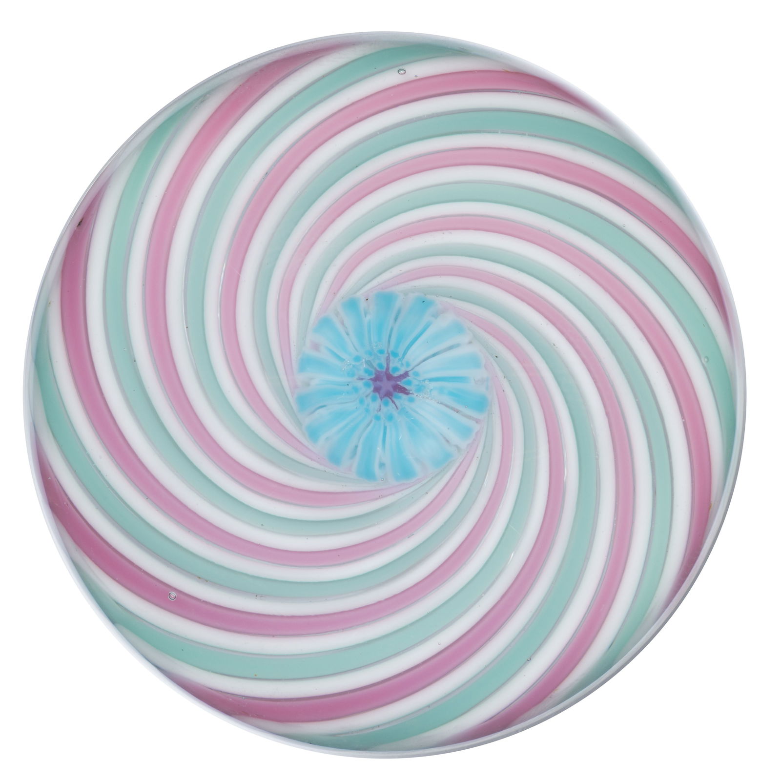 DREW EBELHARE (AMERICAN, B. 1950) SWIRL STUDIO ART GLASS PAPERWEIGHT (1 of 2)