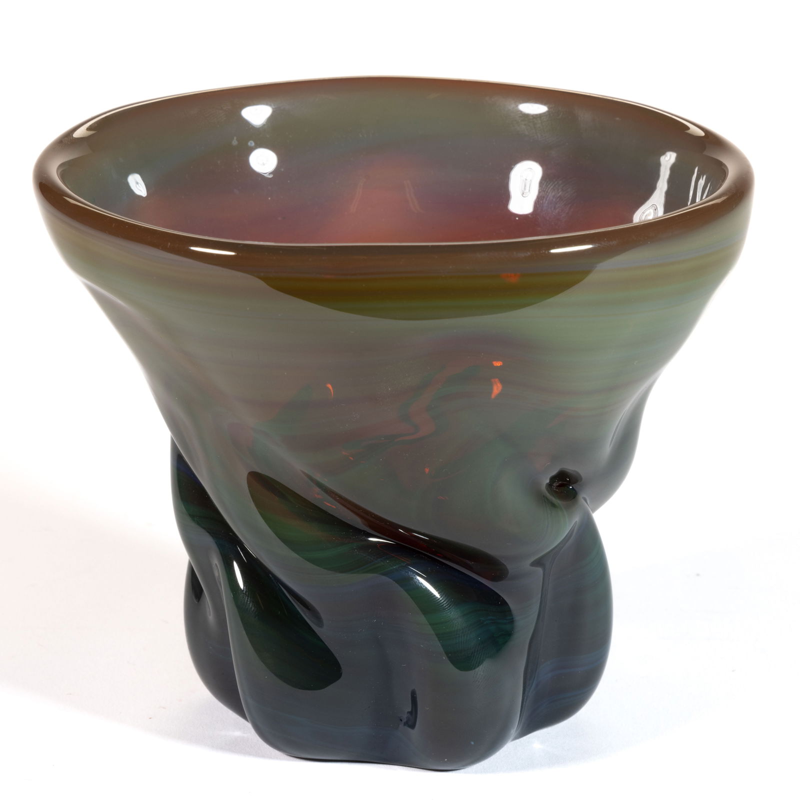DOMINIC LABINO (AMERICAN, 1910-1987) OPALESCENT / HEAT STRUCK STUDIO ART GLASS VASE (1 of 3)