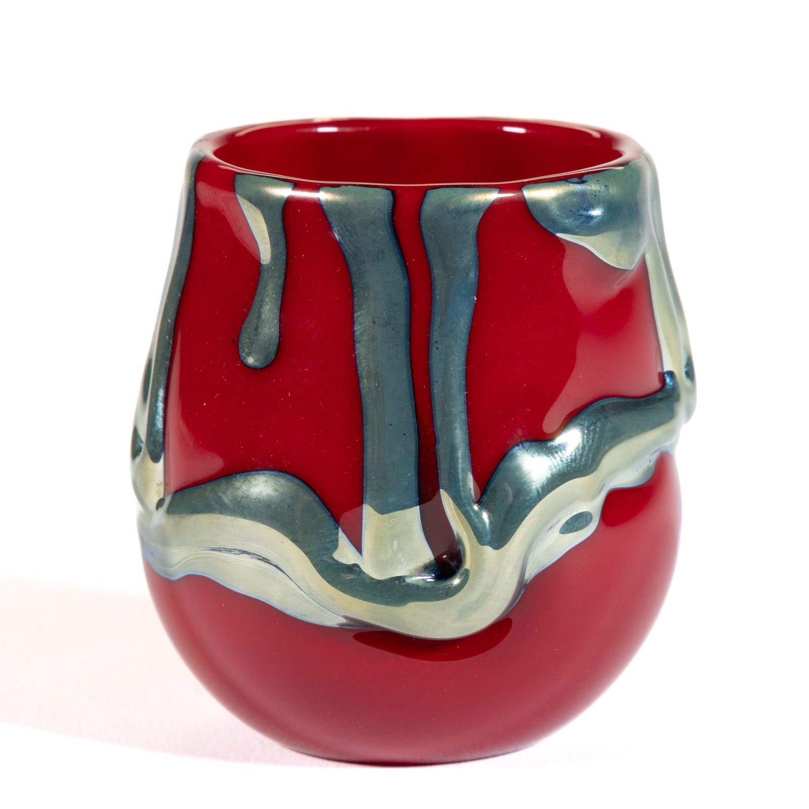 CHARLES LOTTON (AMERICAN, 1935-2021) LAVA STUDIO ART GLASS DIMINUTIVE VASE / TOOTHPICK HOLDER (1 of 5)