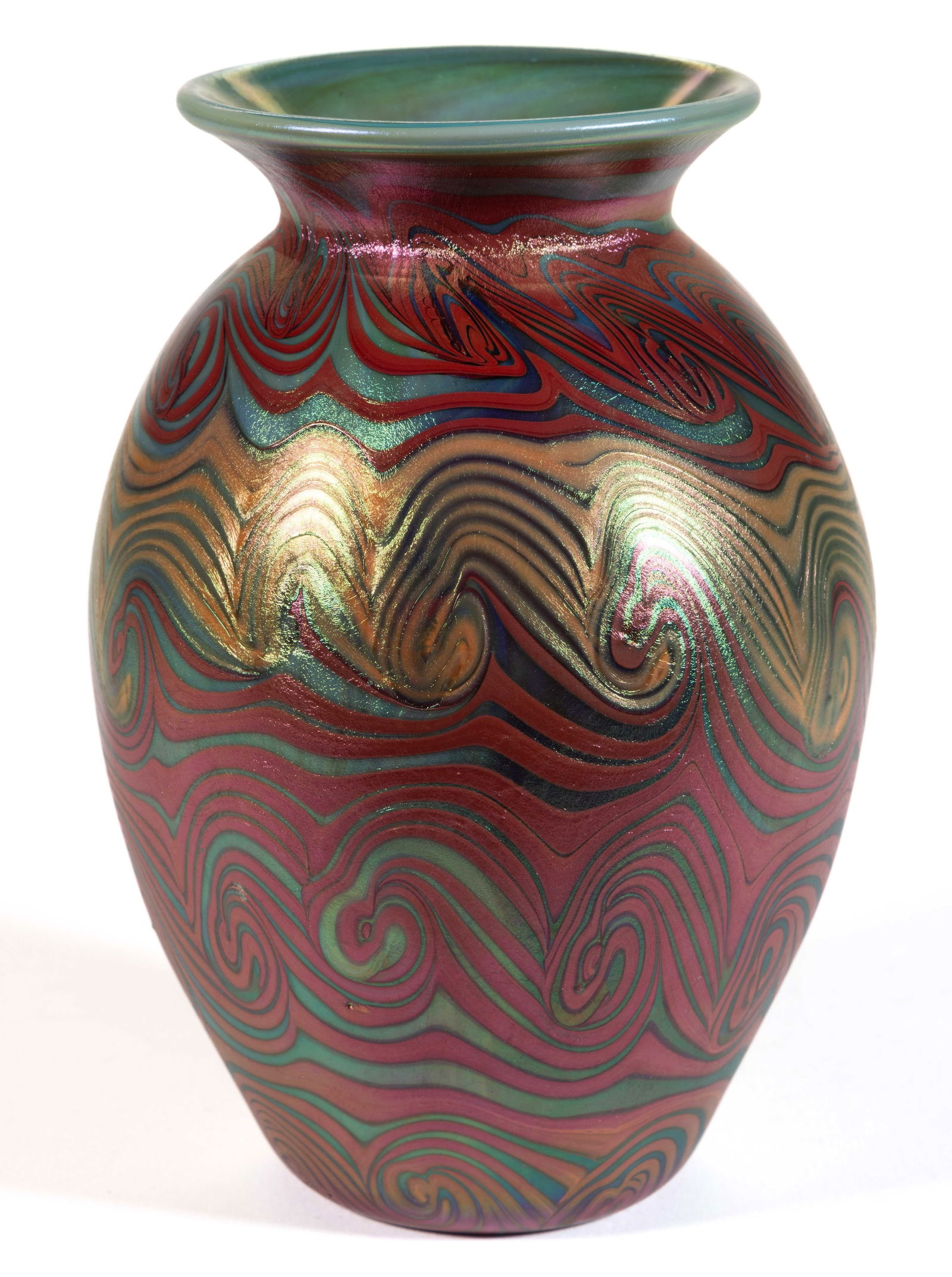 LUNDBERG STUDIOS KING TUT IRIDESCENT STUDIO ART GLASS VASE (1 of 5)