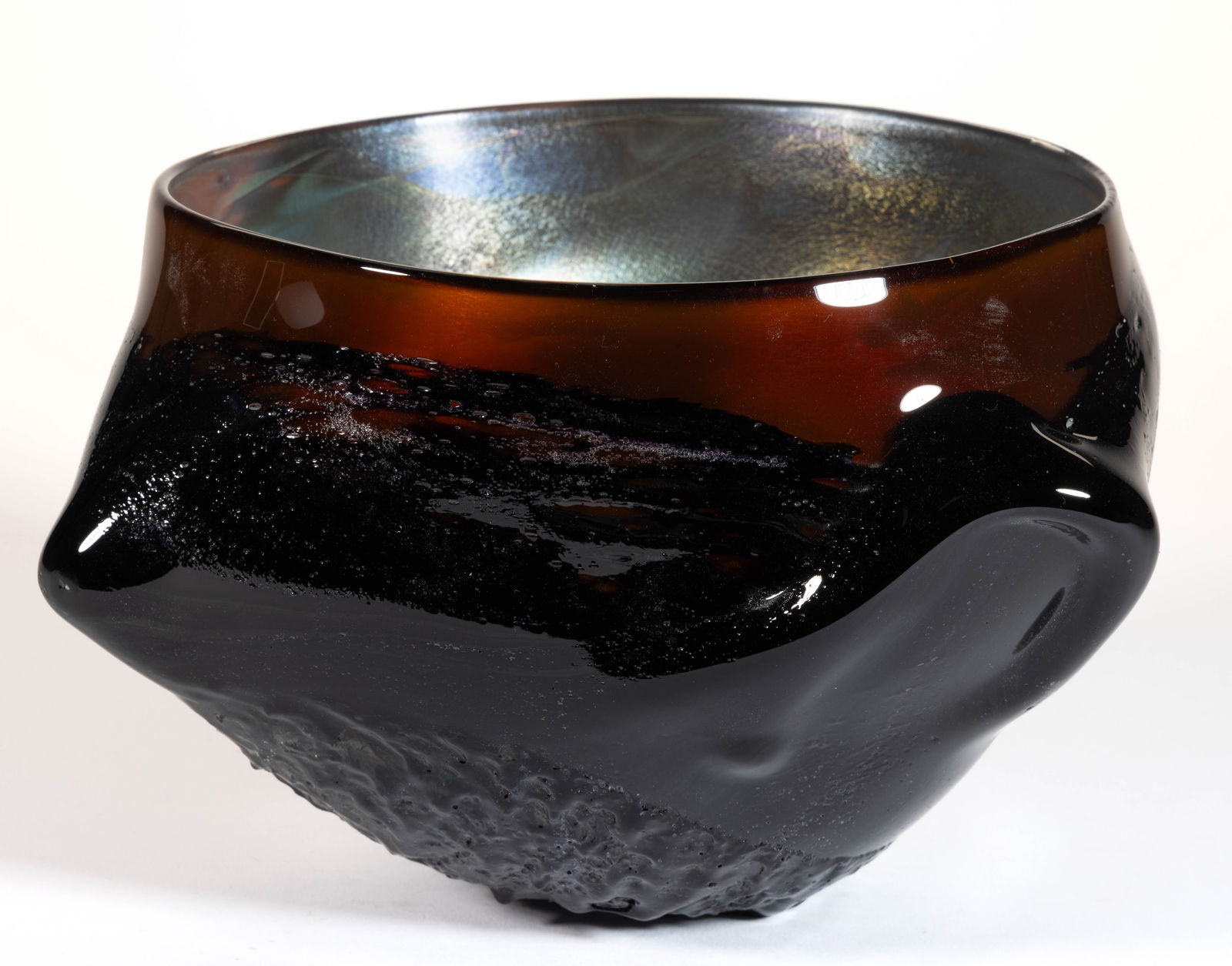 JOSH SIMPSON (AMERICAN, B. 1949) TEKTITE STUDIO ART GLASS BOWL (1 of 5)