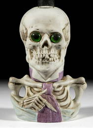 BISQUE FIGURAL SKELETON - SMALL-SIZE MINIATURE LAMP