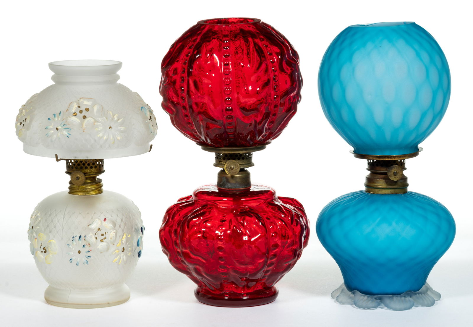 ASSORTED GLASS MINIATURE LAMPS, LOT OF THREE (1 of 1)