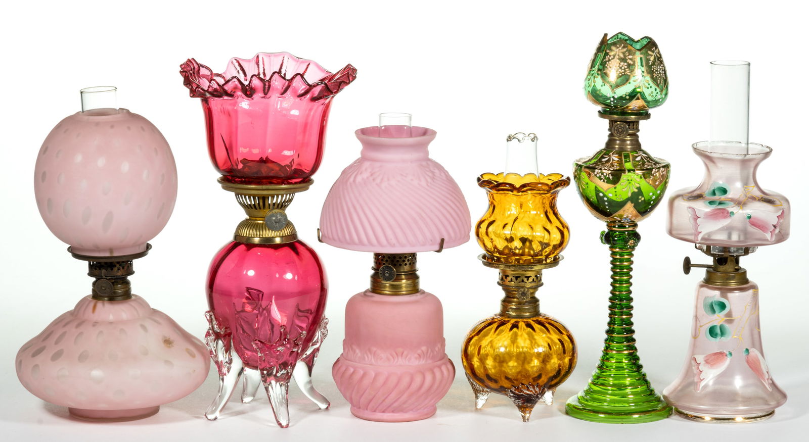 ASSORTED PATTERNED MINIATURE LAMPS, LOT OF SIX (1 of 1)