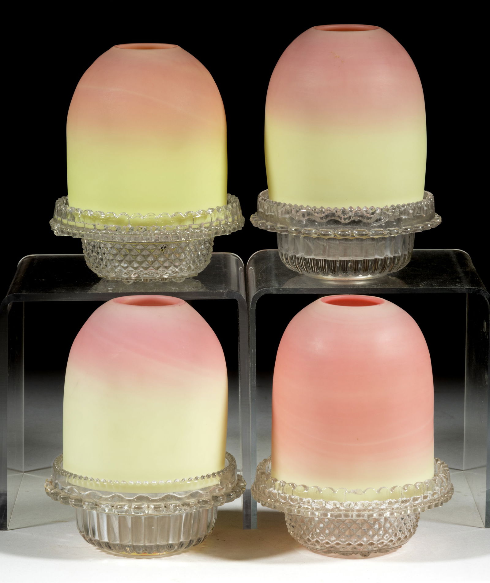 THOMAS WEBB BURMESE FAIRY LAMPS, LOT OF FOUR (1 of 1)