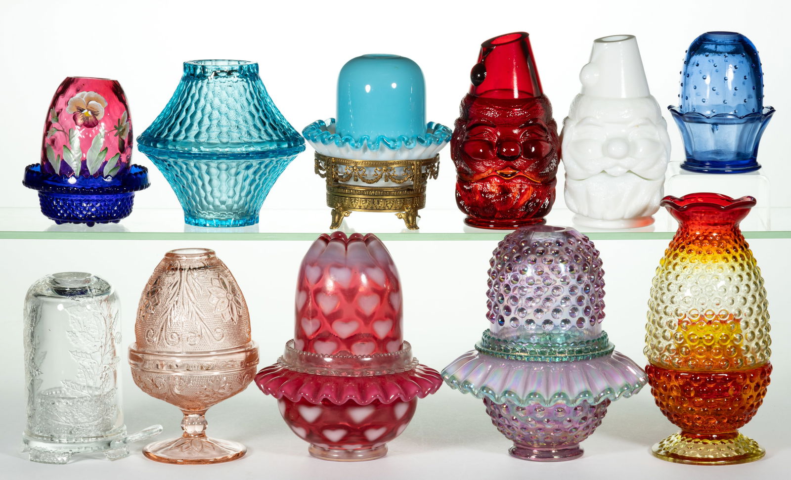 FENTON AND OTHER ASSORTED VINTAGE FAIRY LAMPS, LOT OF 11 (1 of 1)