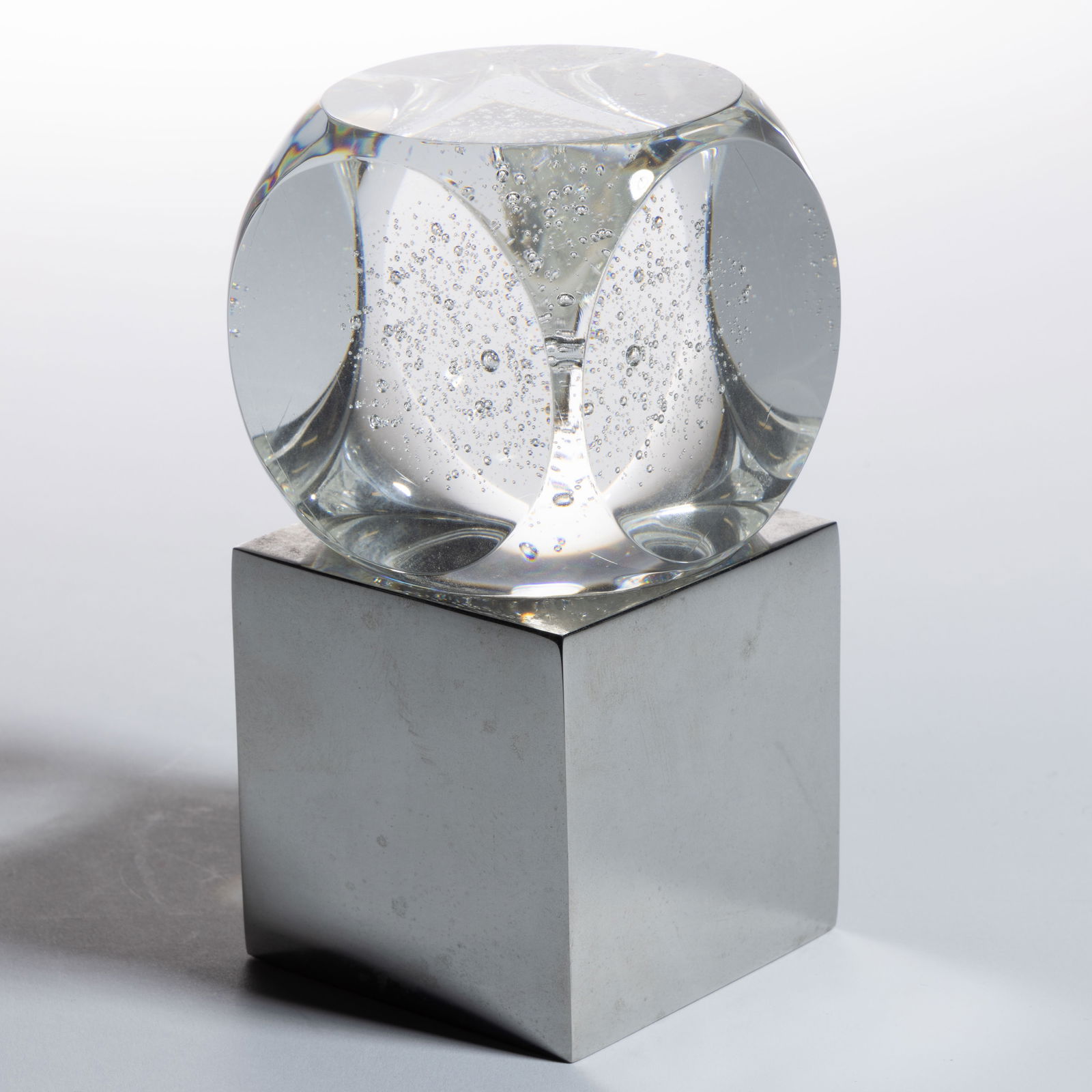 STEUBEN ROTATING SPHERE CRYSTAL ART GLASS SCULPTURE (1 of 4)