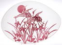 KELSEY MURPHY HERONS SAND-CARVED CAMEO ART GLASS PLAQUE