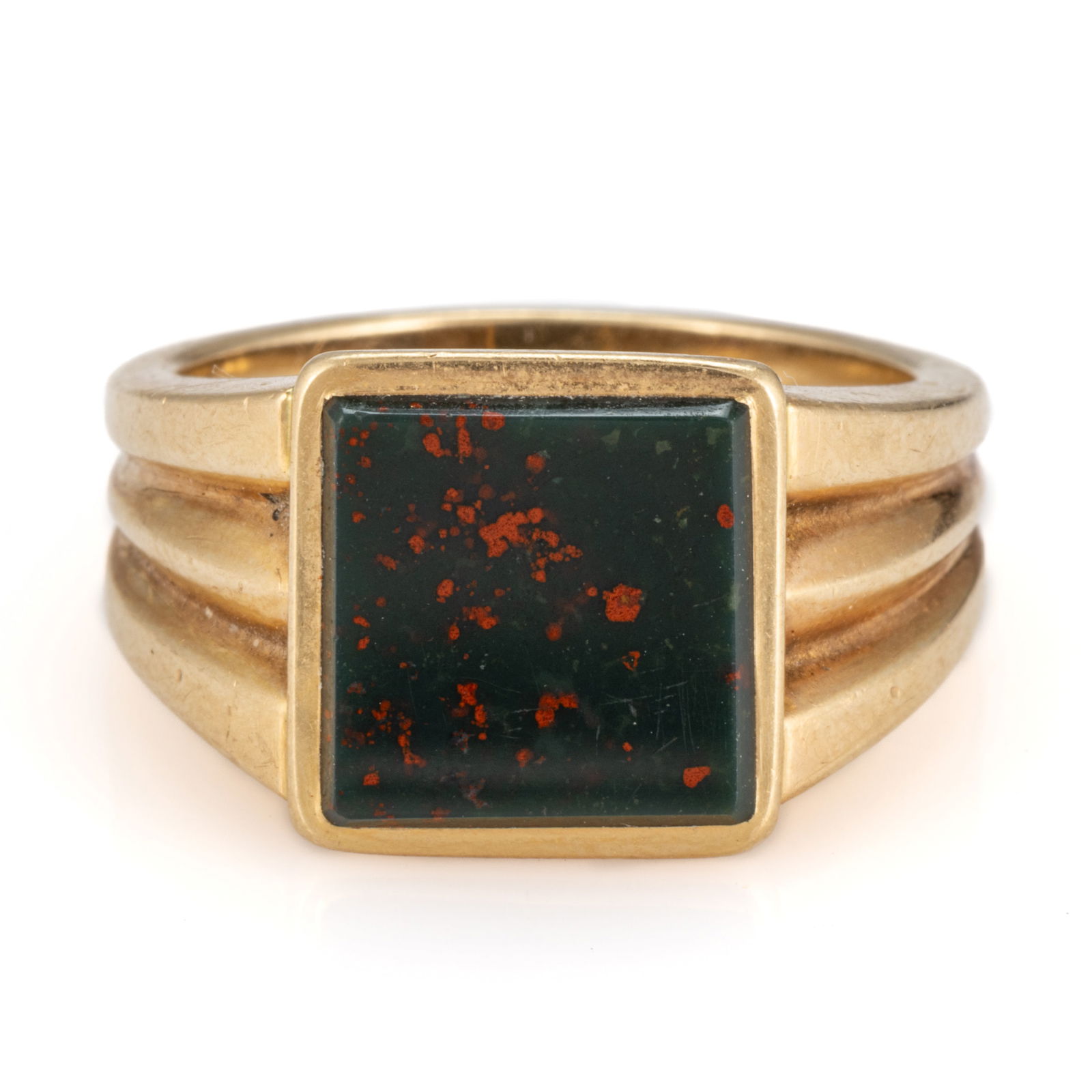 VINTAGE TIFFANY & CO. 14K YELLOW GOLD AND BLOODSTONE MEN'S RING (1 of 3)