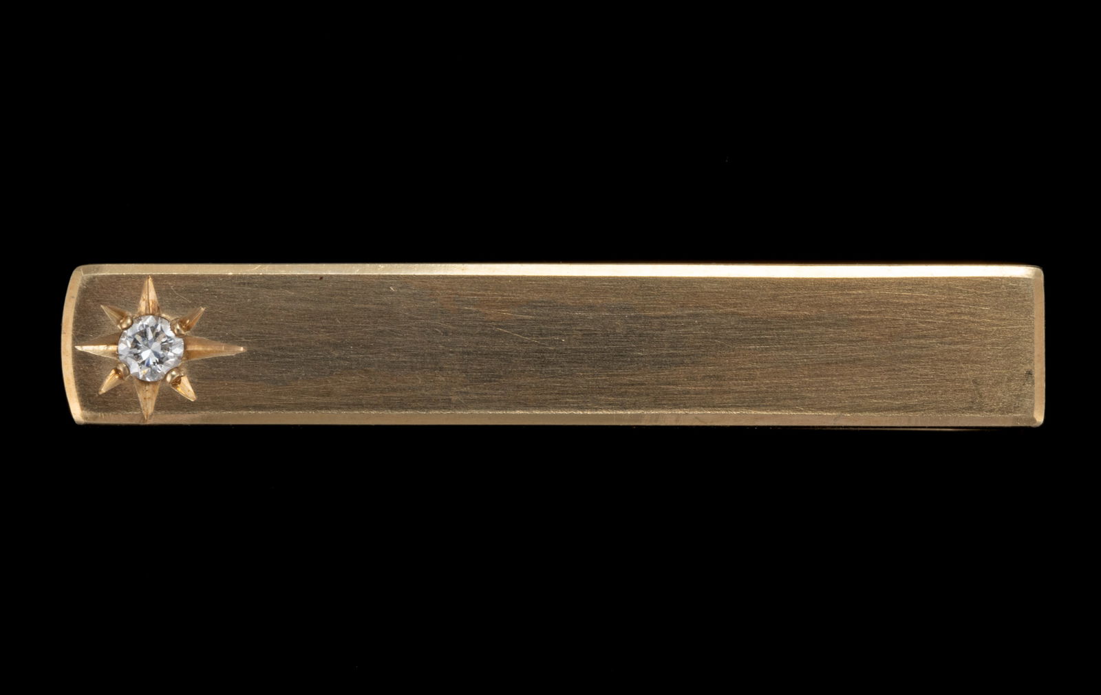 VINTAGE DOLAN & BULLOCK 14K YELLOW GOLD AND DIAMOND TIE CLIP (1 of 2)