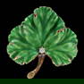 VINTAGE 14K YELLOW GOLD, ENAMEL, AND DIAMOND FIGURAL LEAF BROOCH