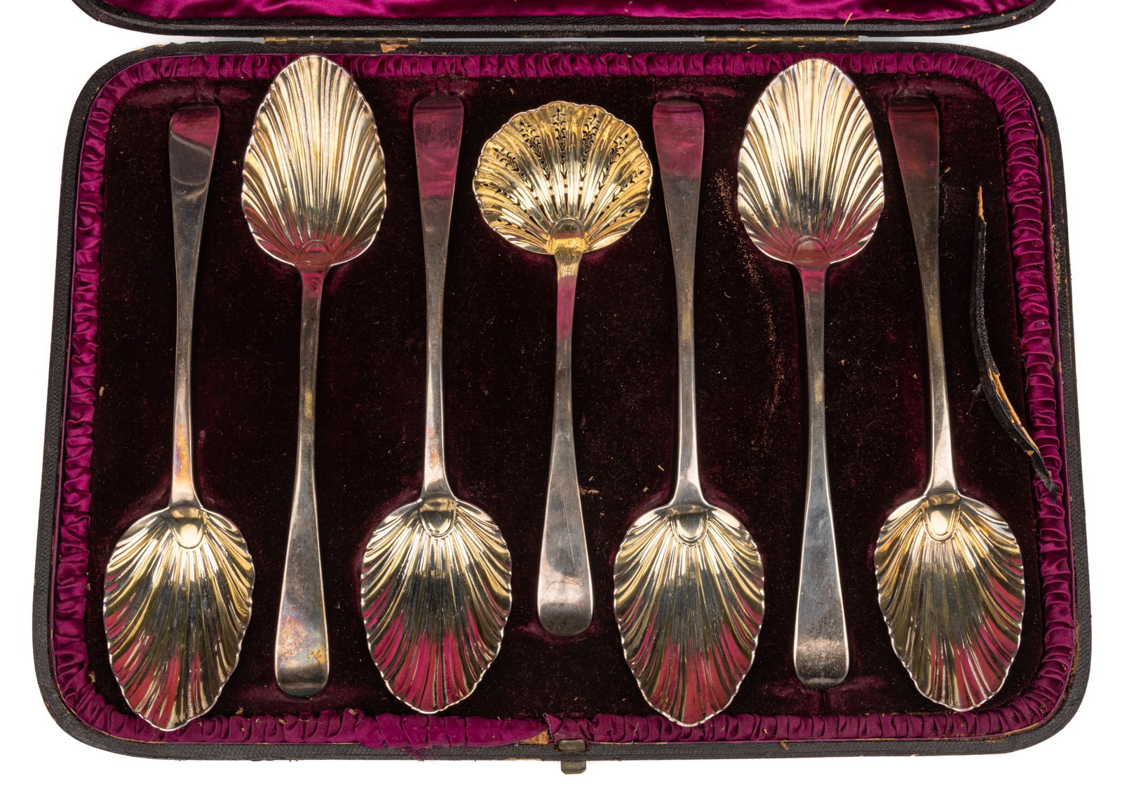 IRISH GEORGIAN STERLING SILVER TABLESPOONS AND LADLE, SET OF SEVEN (1 of 3)