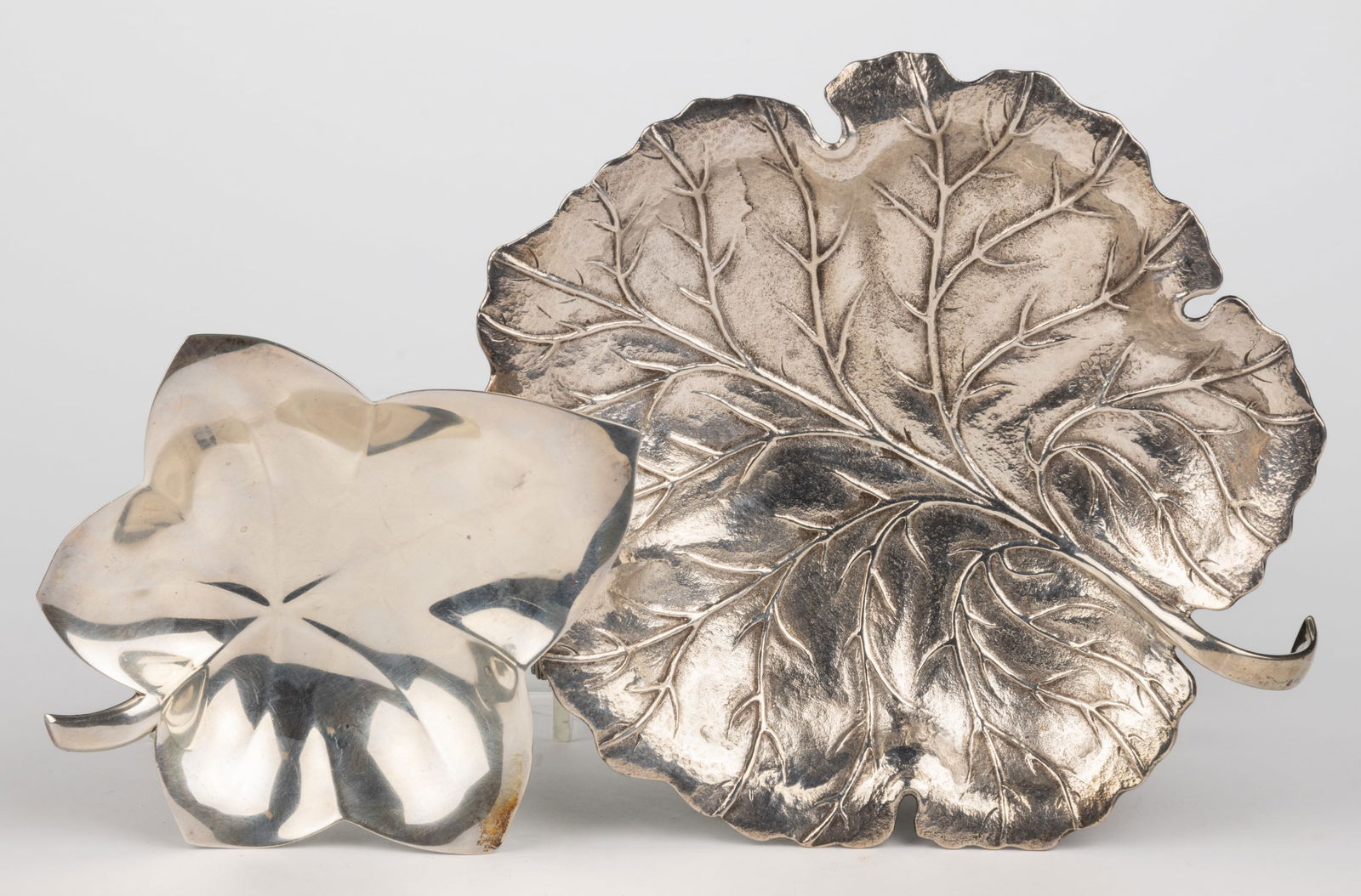 TIFFANY & CO. AND OTHER LEAF-FORM STERLING SILVER DISHES, LOT OF TWO (1 of 3)
