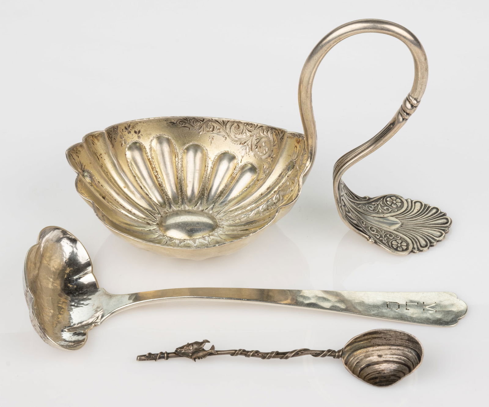 KALO, SHIEBLER, AND GORHAM STERLING SILVER LADLES AND SPOON, LOT OF THREE (1 of 1)