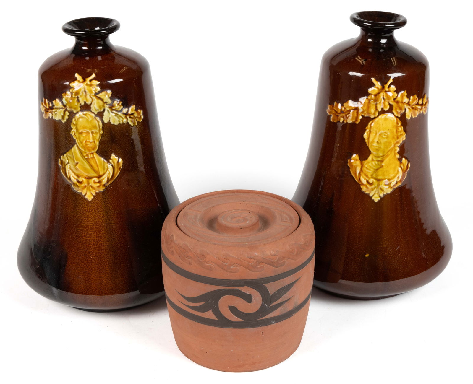 AMERICAN ART POTTERY ARTICLES, LOT OF THREE (1 of 4)