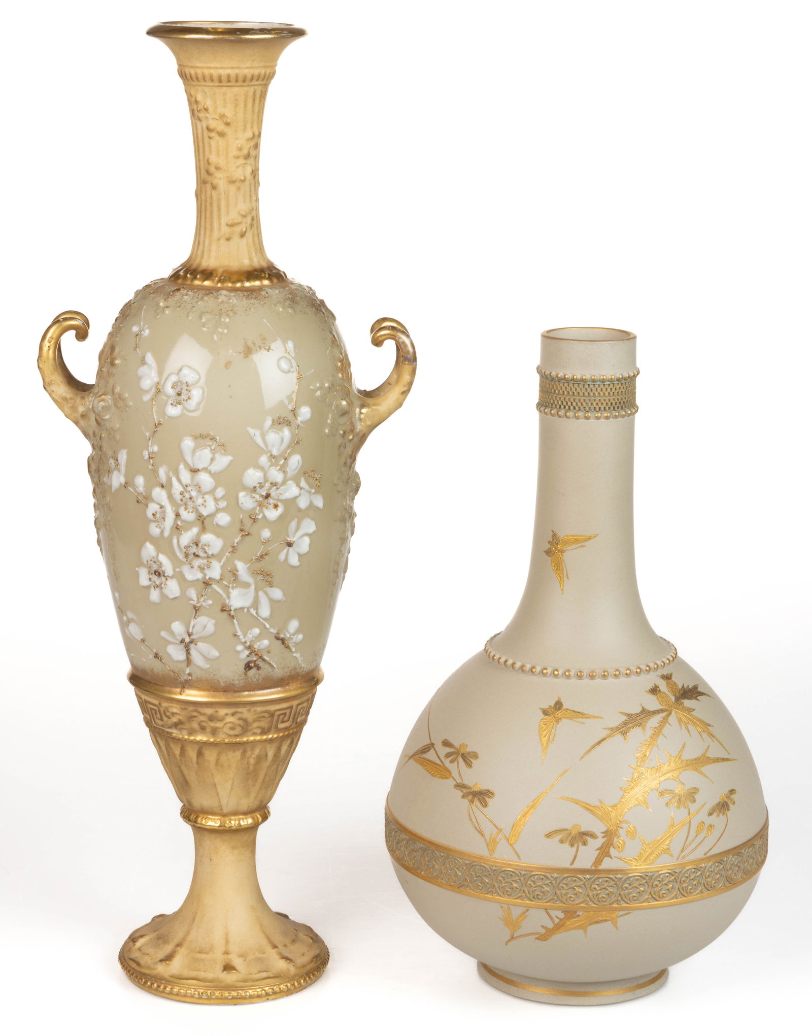 AMERICAN AND AUSTRIAN AESTHETIC MOVEMENT PORCELAIN VASES, LOT OF TWO (1 of 5)