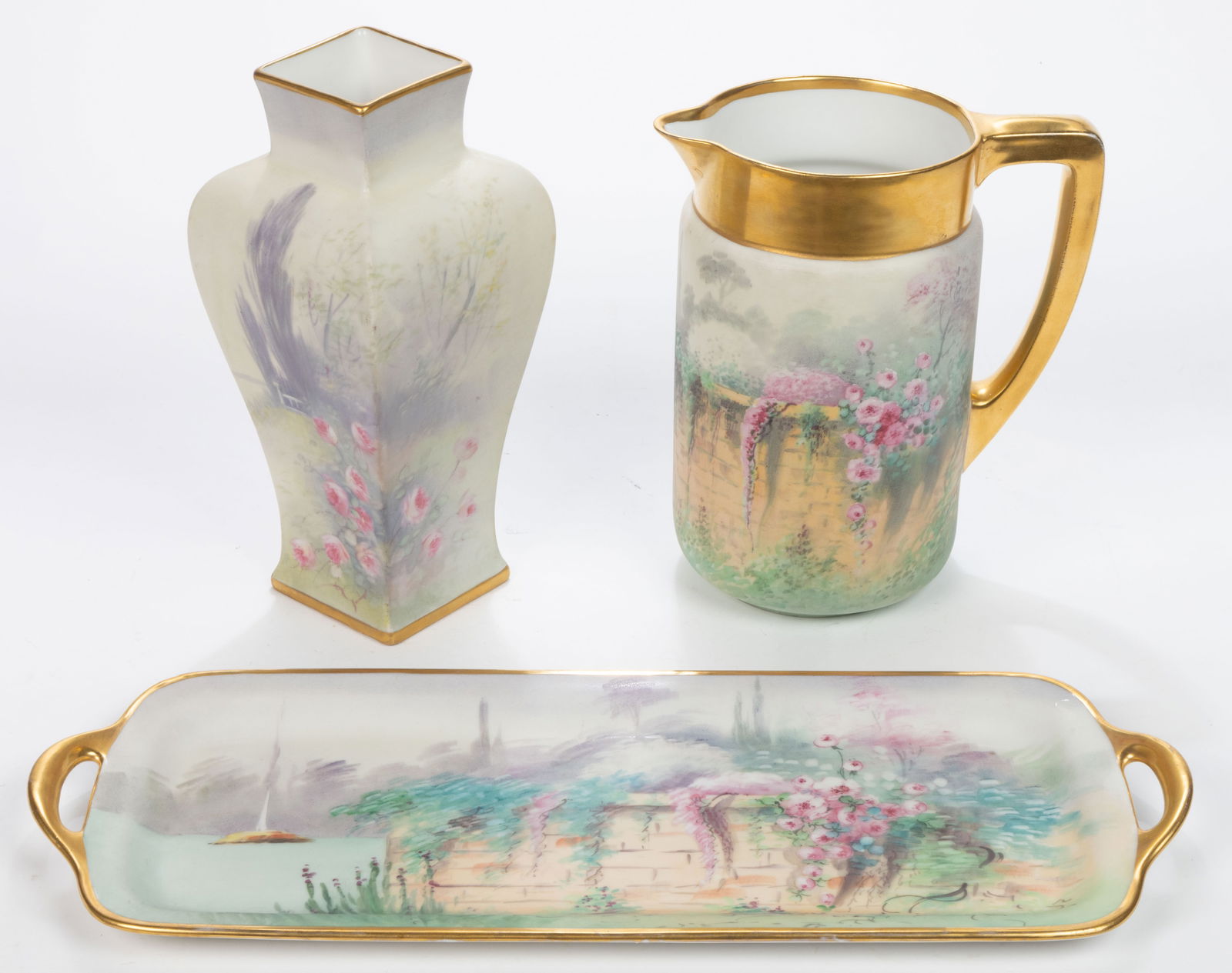 AMERICAN PICKARD-DECORATED PORCELAIN ARTICLES, LOT OF THREE (1 of 6)