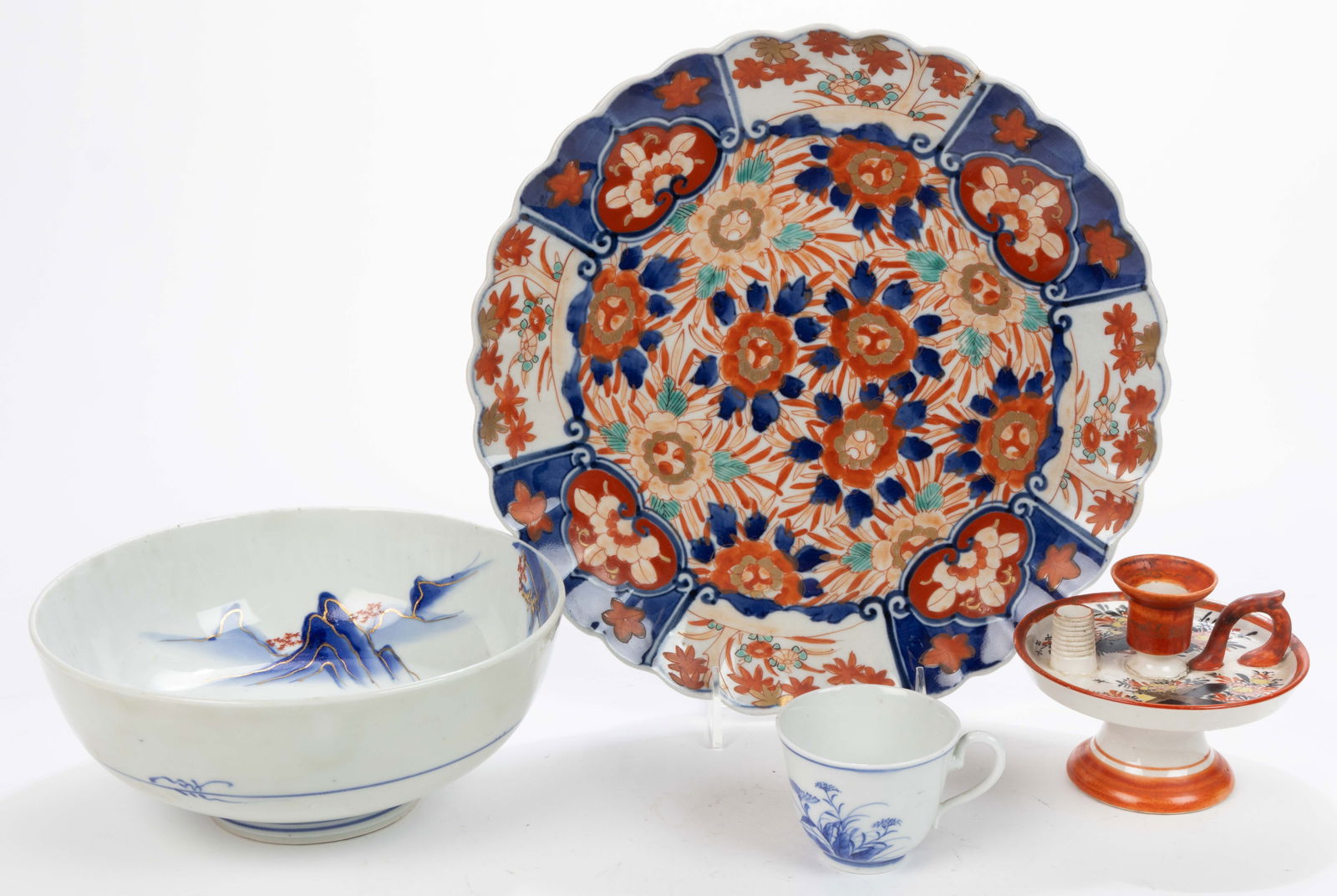 JAPANESE EXPORT PORCELAIN HAND-PAINTED ARTICLES, LOT OF FOUR (1 of 8)