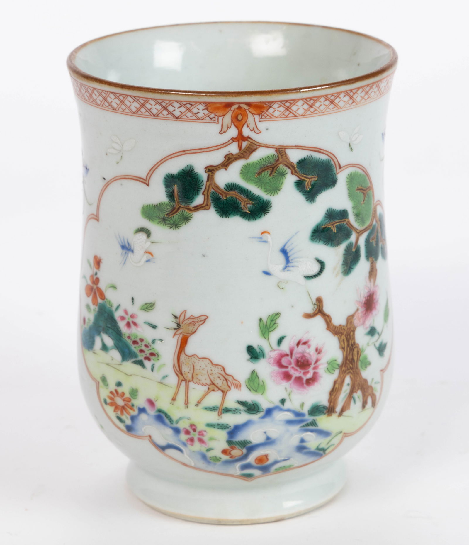 CHINESE EXPORT PORCELAIN FAMILLE ROSE MUG / TANKARD (1 of 4)