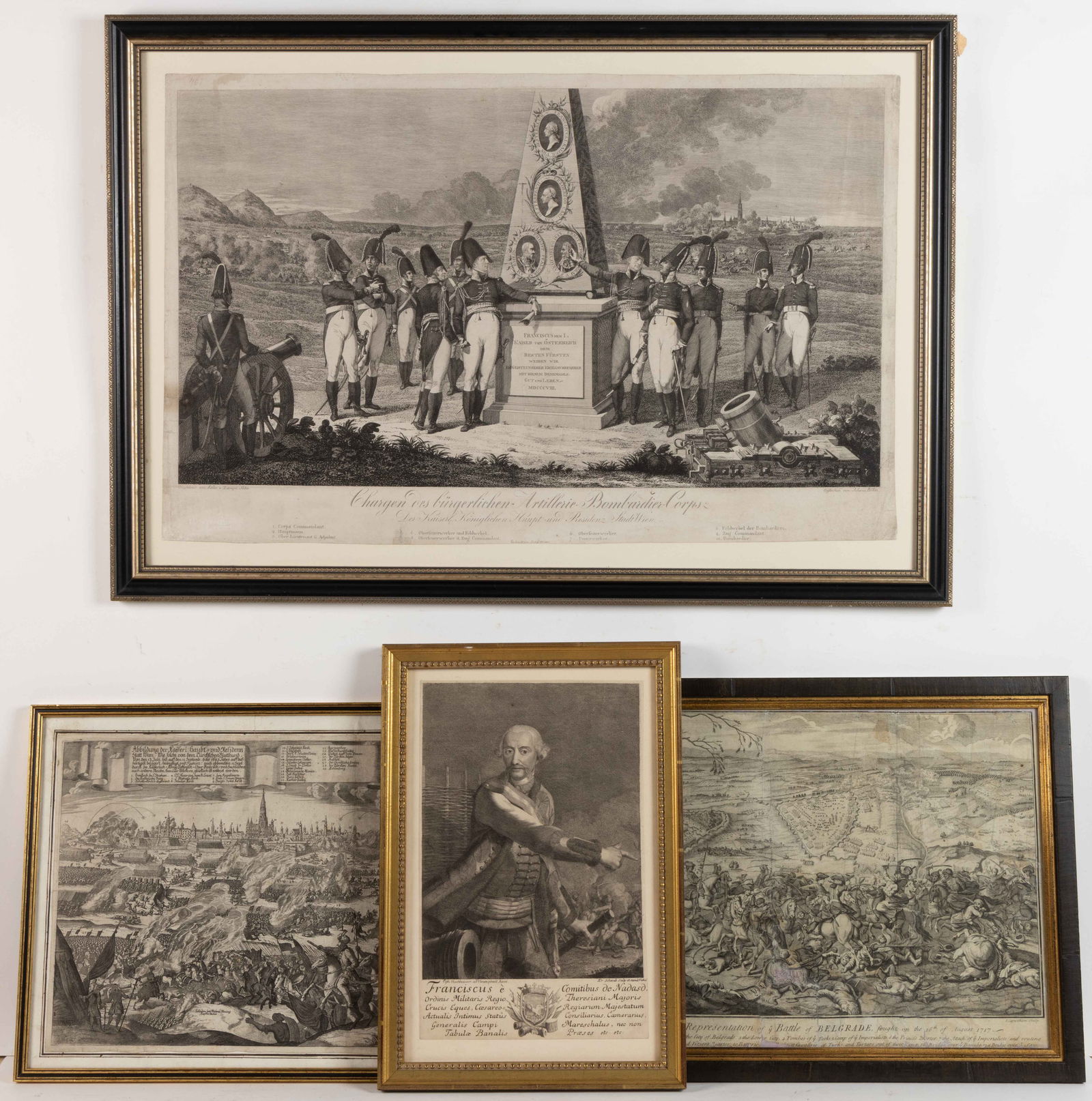 AUSTRIAN HISTORICAL / MILITARY ENGRAVINGS, LOT OF FOUR (1 of 5)