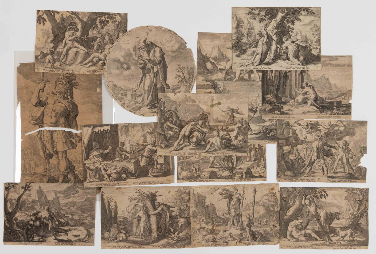 ASSORTED 16TH / 17TH CENTURY MYTHOLOGICAL PRINTS, LOT OF 15 (1 of 7)