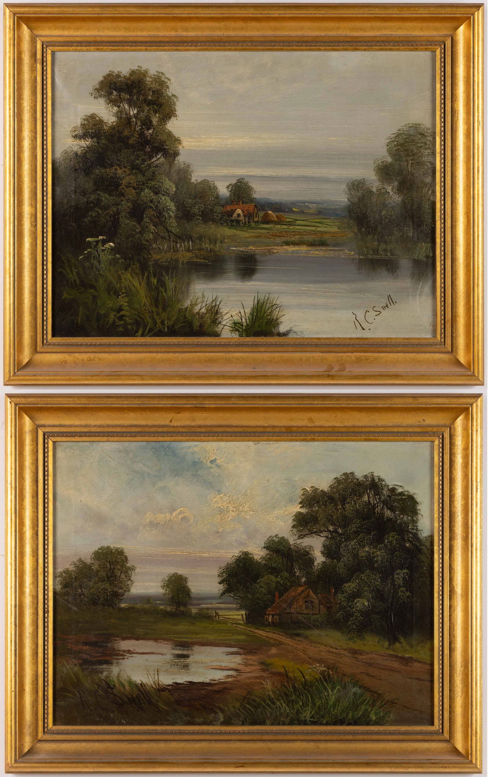PAIR OF R. C. SNELL LANDSCAPE PAINTINGS (1 of 9)