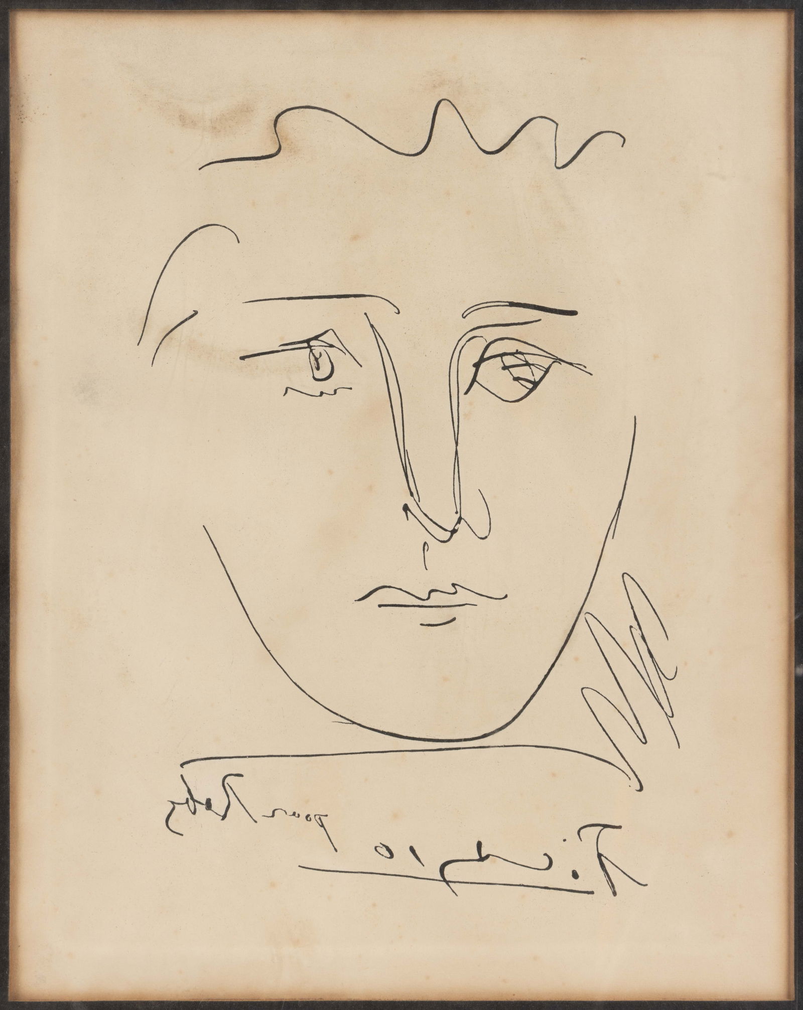 AFTER PABLO PICASSO (SPANISH, 1881-1973) "POUR ROBIE" ETCHING (1 of 2)