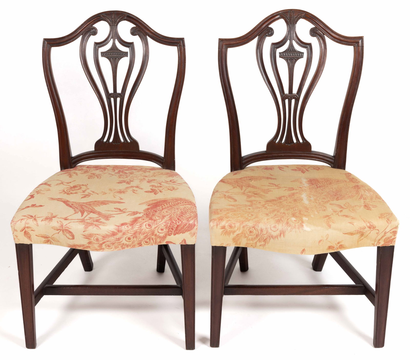 PAIR OF ENGLISH OR AMERICAN FEDERAL CARVED MAHOGANY SIDE CHAIRS (1 of 3)