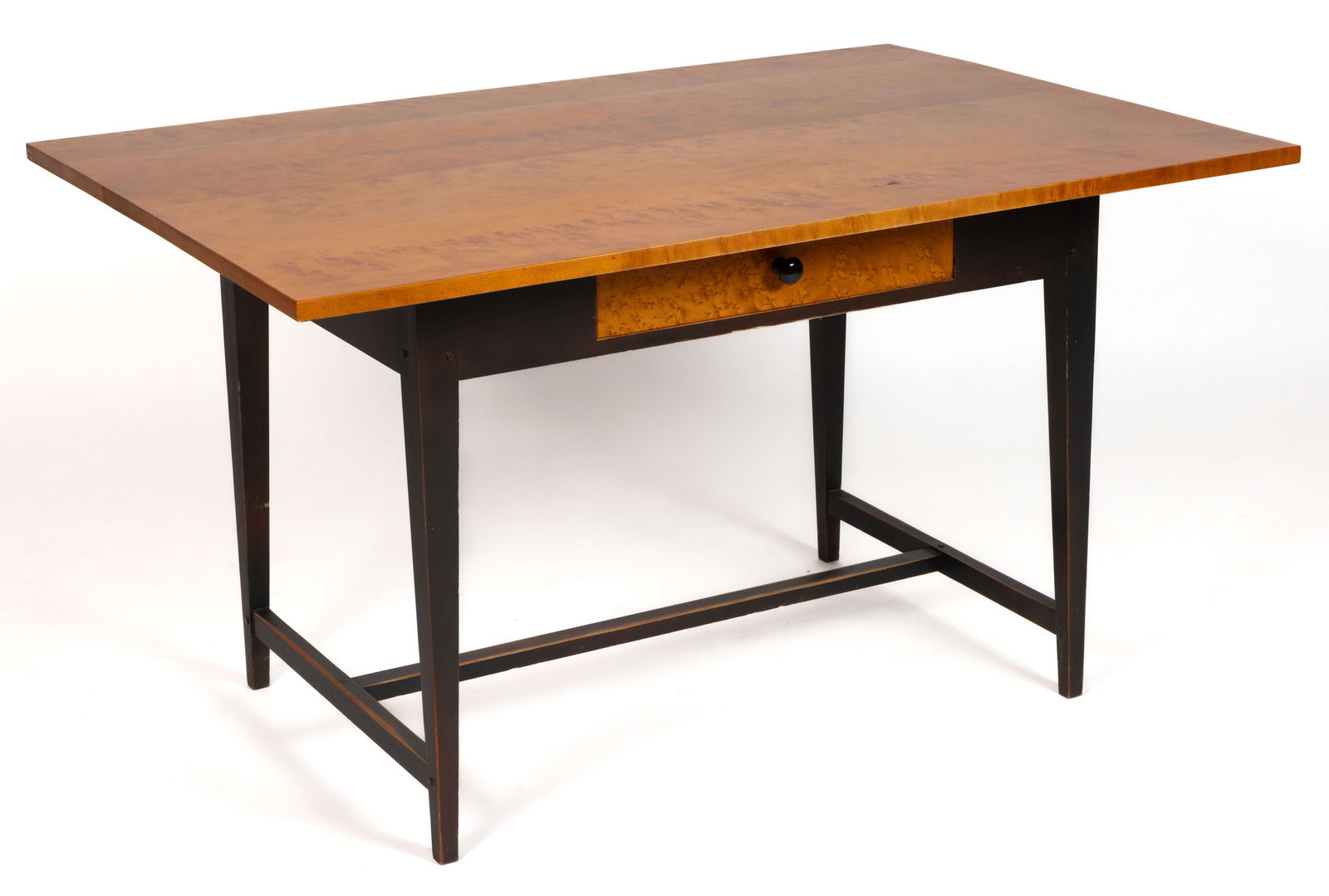 DAVID T. SMITH & CO. CABINETMAKERS & GRAINERS, MORROW, OHIO REPRODUCTION MAPLE TABLE / DESK (1 of 3)