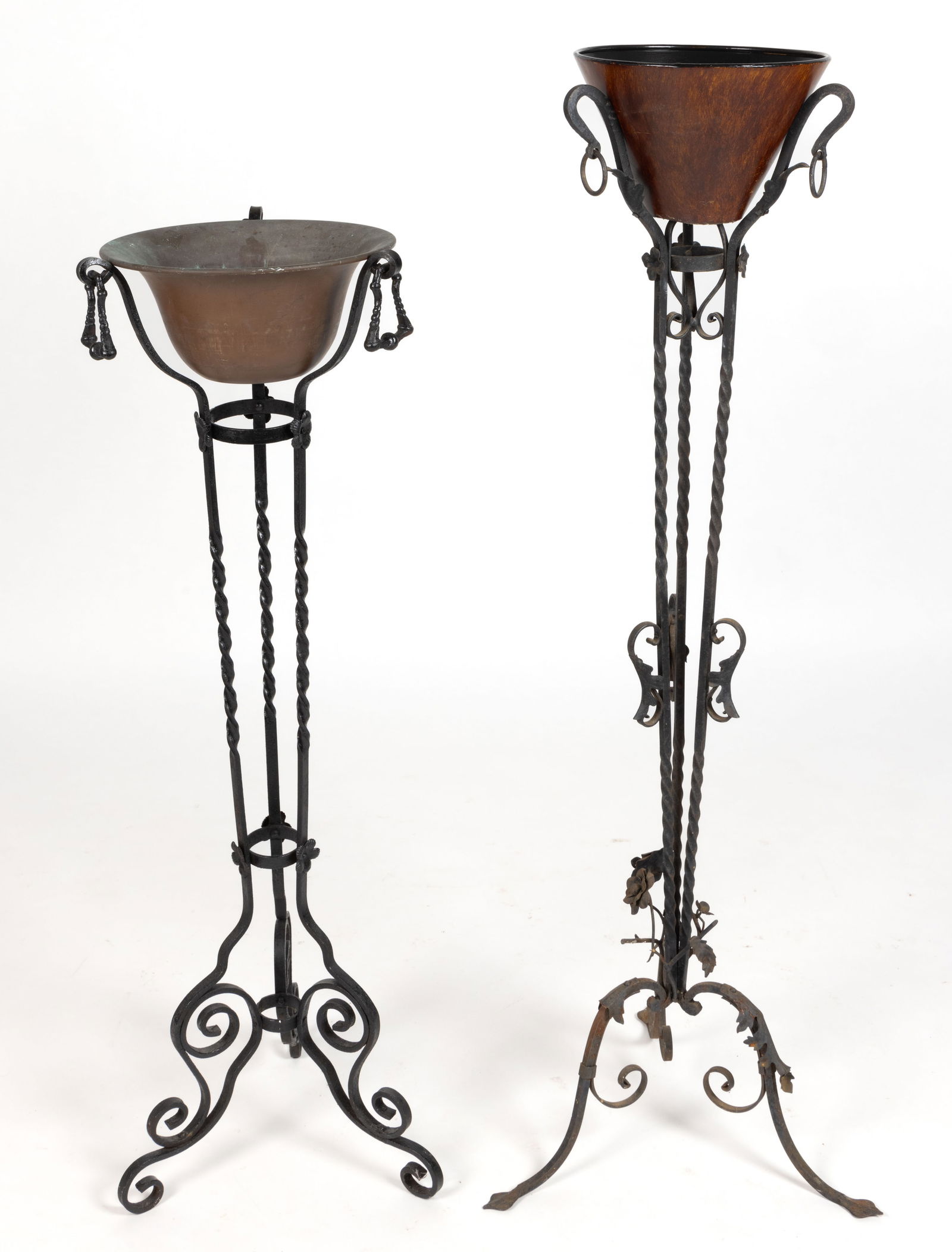 ARTS AND CRAFTS WROUGHT-IRON FERN STANDS, LOT OF TWO (1 of 3)