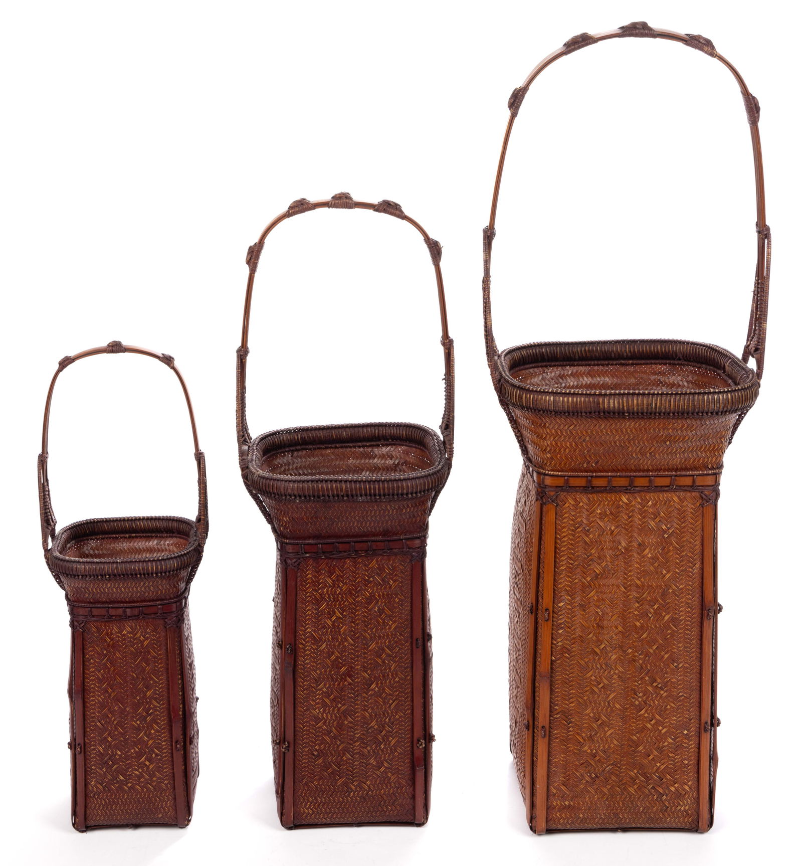 JAPANESE HANAKAGO / WOVEN IKEBANA NESTING FLOWER BASKETS, SET OF THREE (1 of 6)