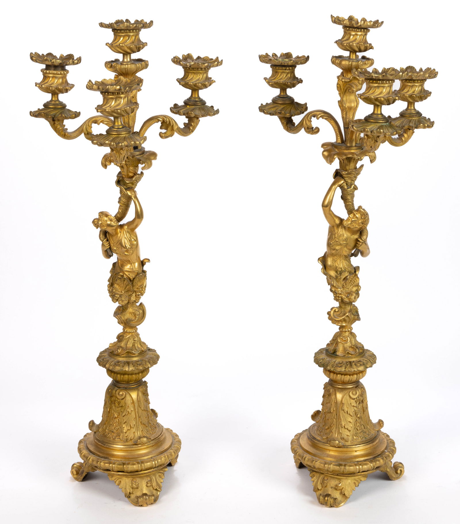 PAIR OF VERY FINE FRENCH DORE BRONZE CANDELABRA (1 of 5)