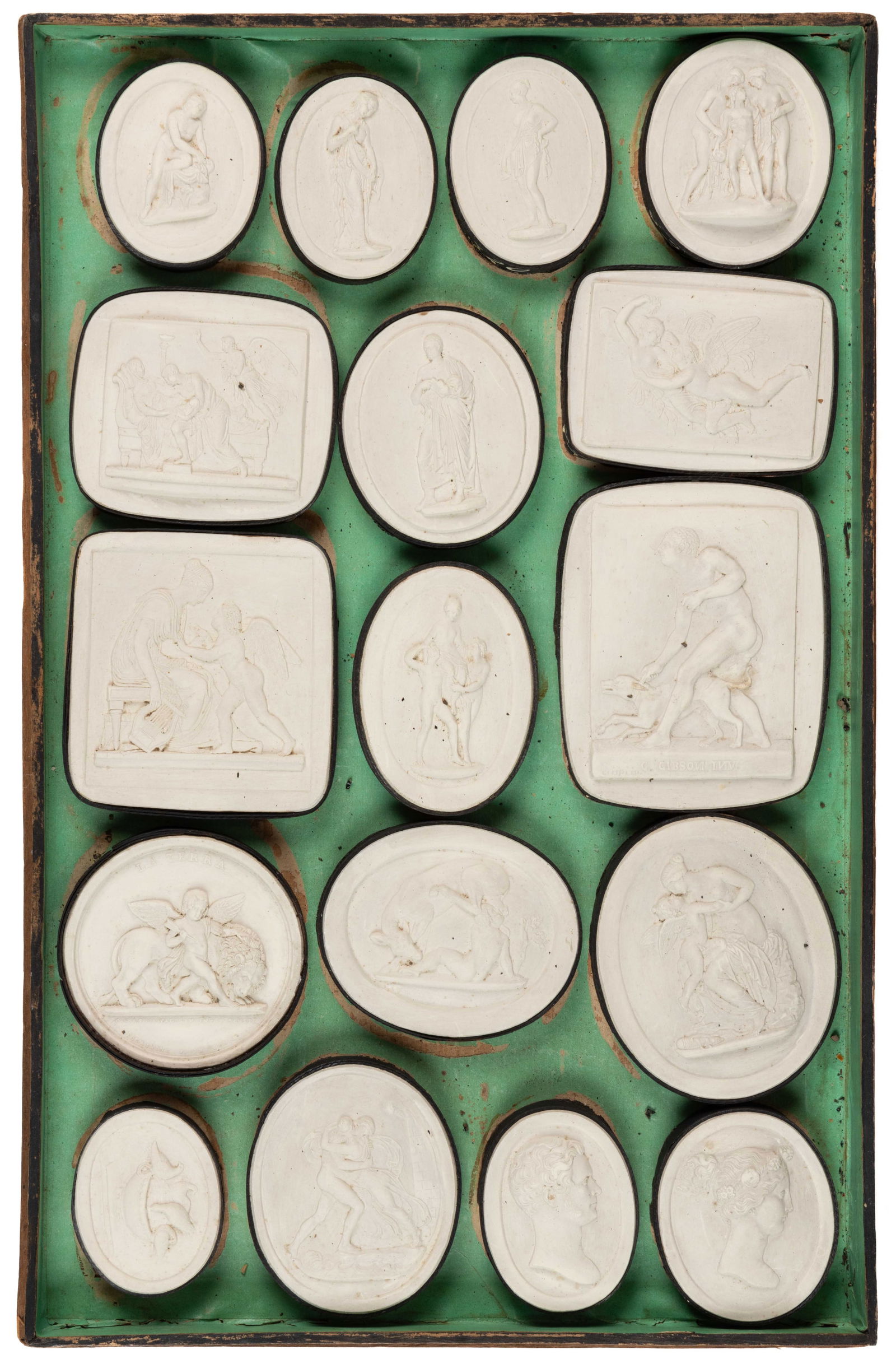 ITALIAN GRAND TOUR CLASSICAL INTAGLIOS, ASSEMBLED LOT OF 17 (1 of 2)