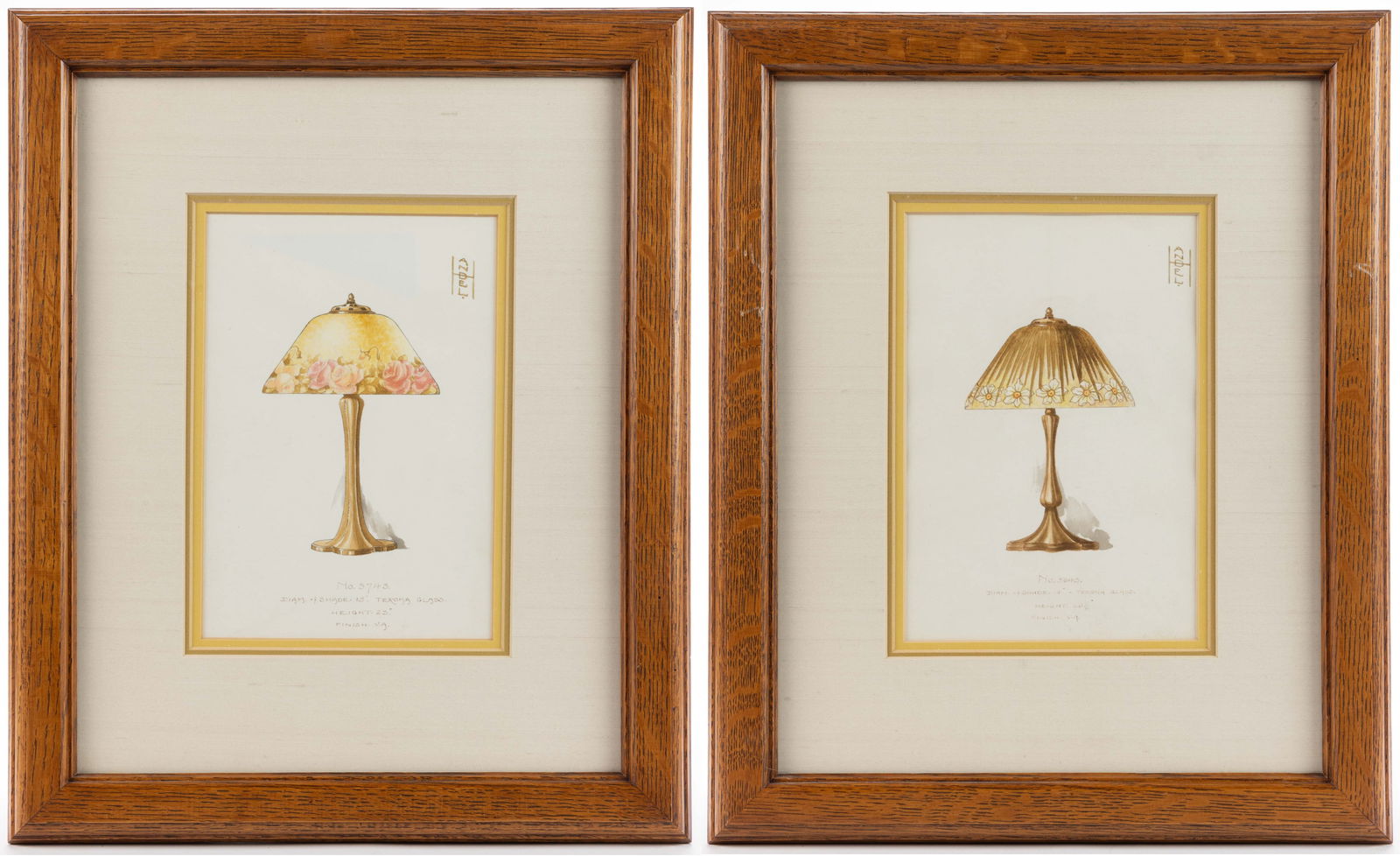 HANDEL LAMP ORIGINAL DESIGN DRAWINGS, LOT OF TWO (1 of 6)