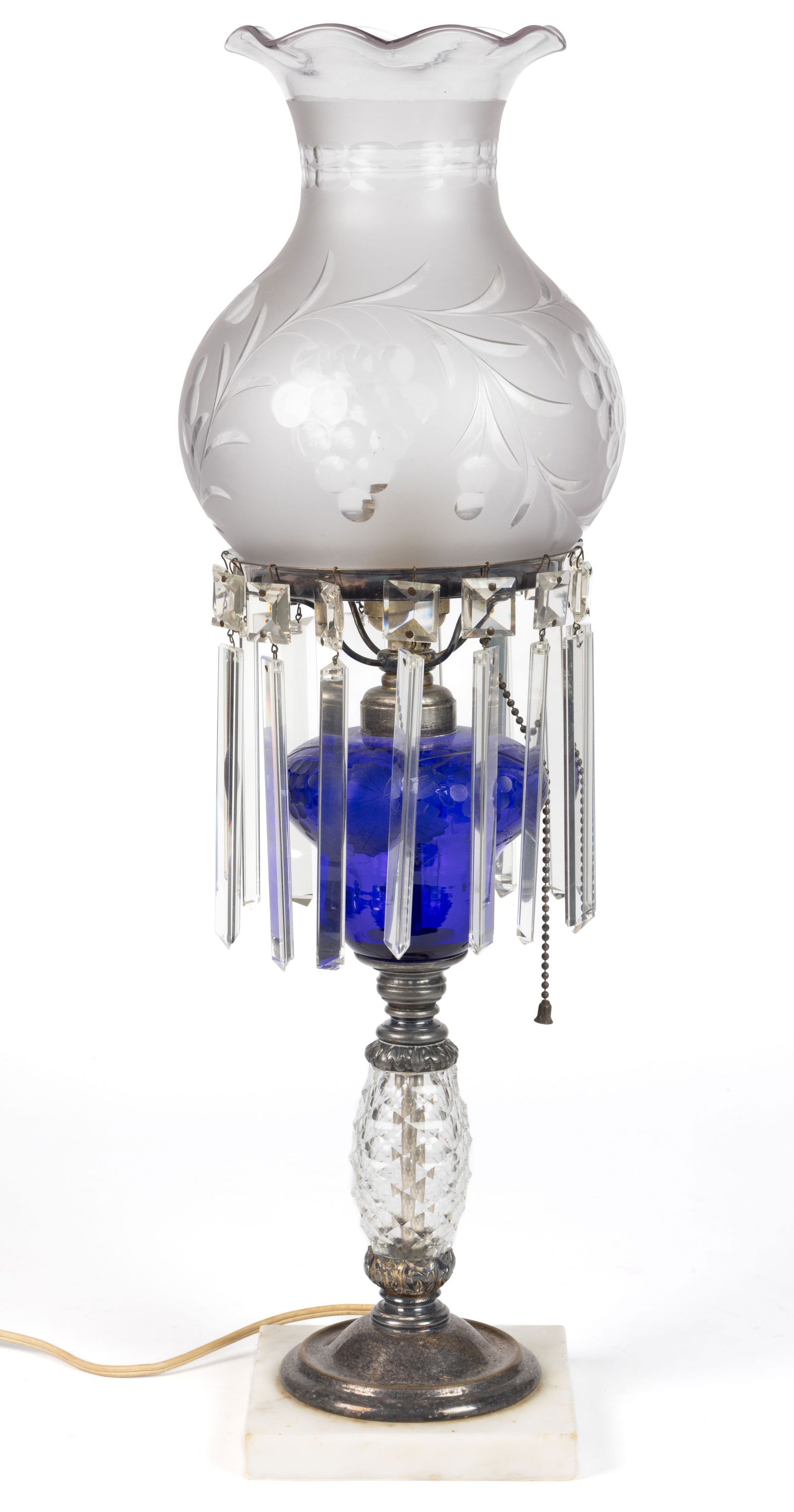 PAIRPOINT ART GLASS ELECTRIC TABLE / ASTRAL LAMP (1 of 2)