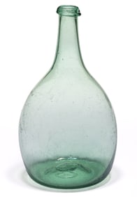 FREE-BLOWN SOUTH JERSEY TYPE CHESTNUT BOTTLE / FLASK