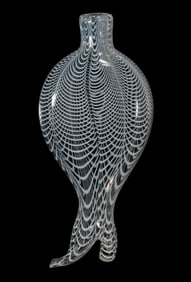 FREE-BLOWN AND LOOP-DECORATED FIGURAL BOOT / FOOT FLASK